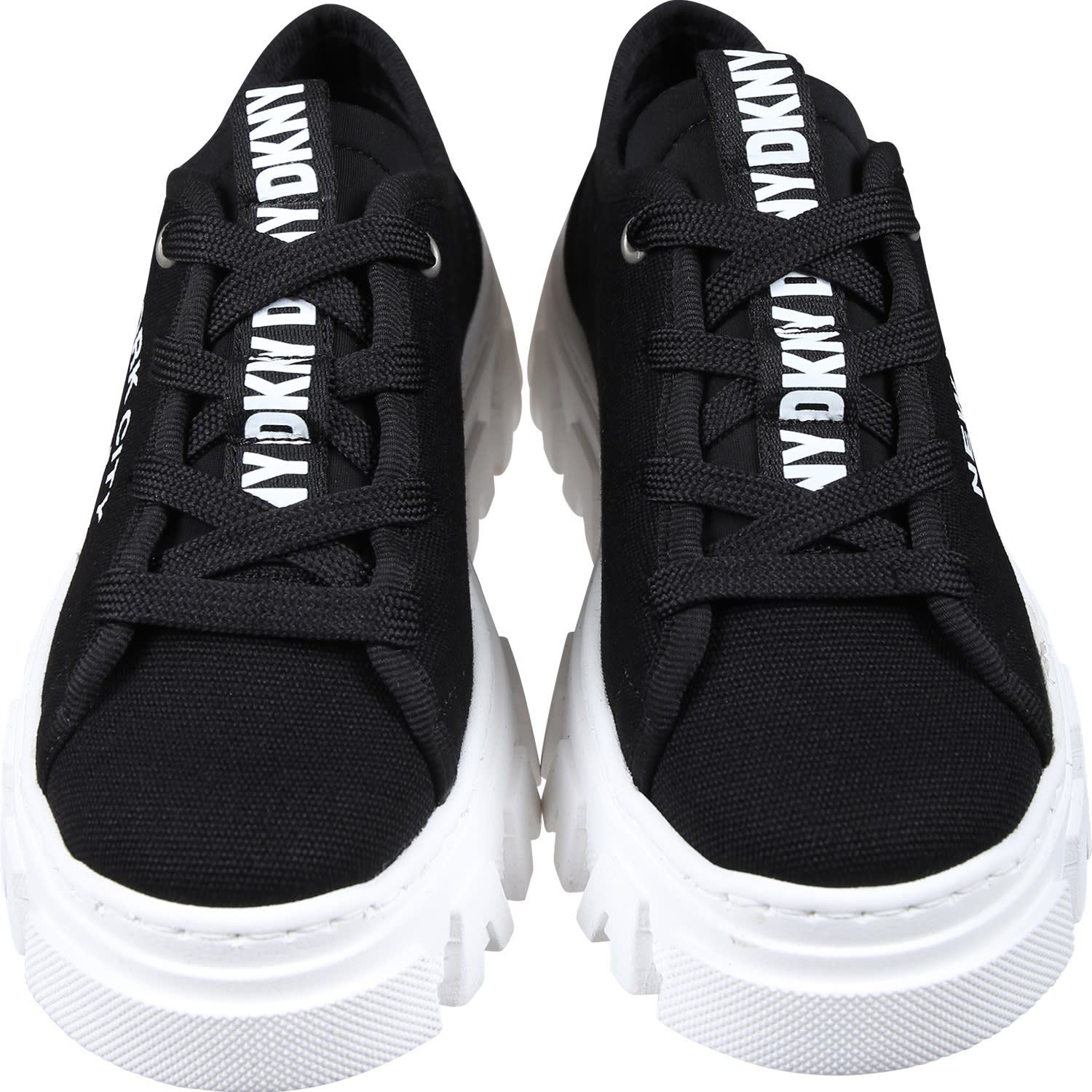 Shop Dkny Black Sneakers For Girl With Logo