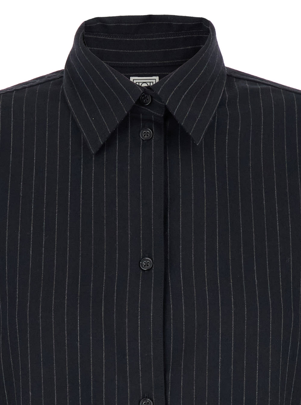 Shop Totême Relaxed Pinstriped Shirt In Blu