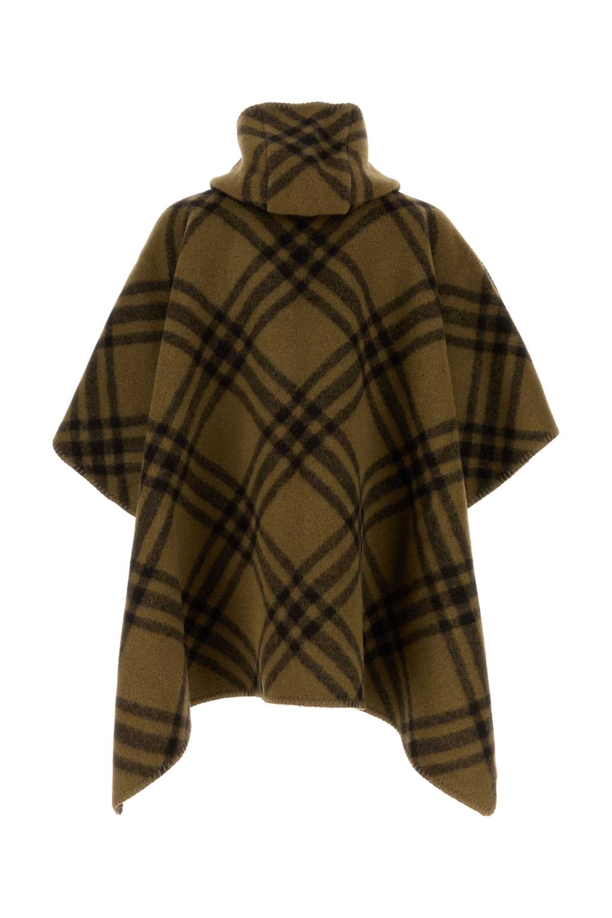 Shop Burberry Embroidered Wool Cape In Camp