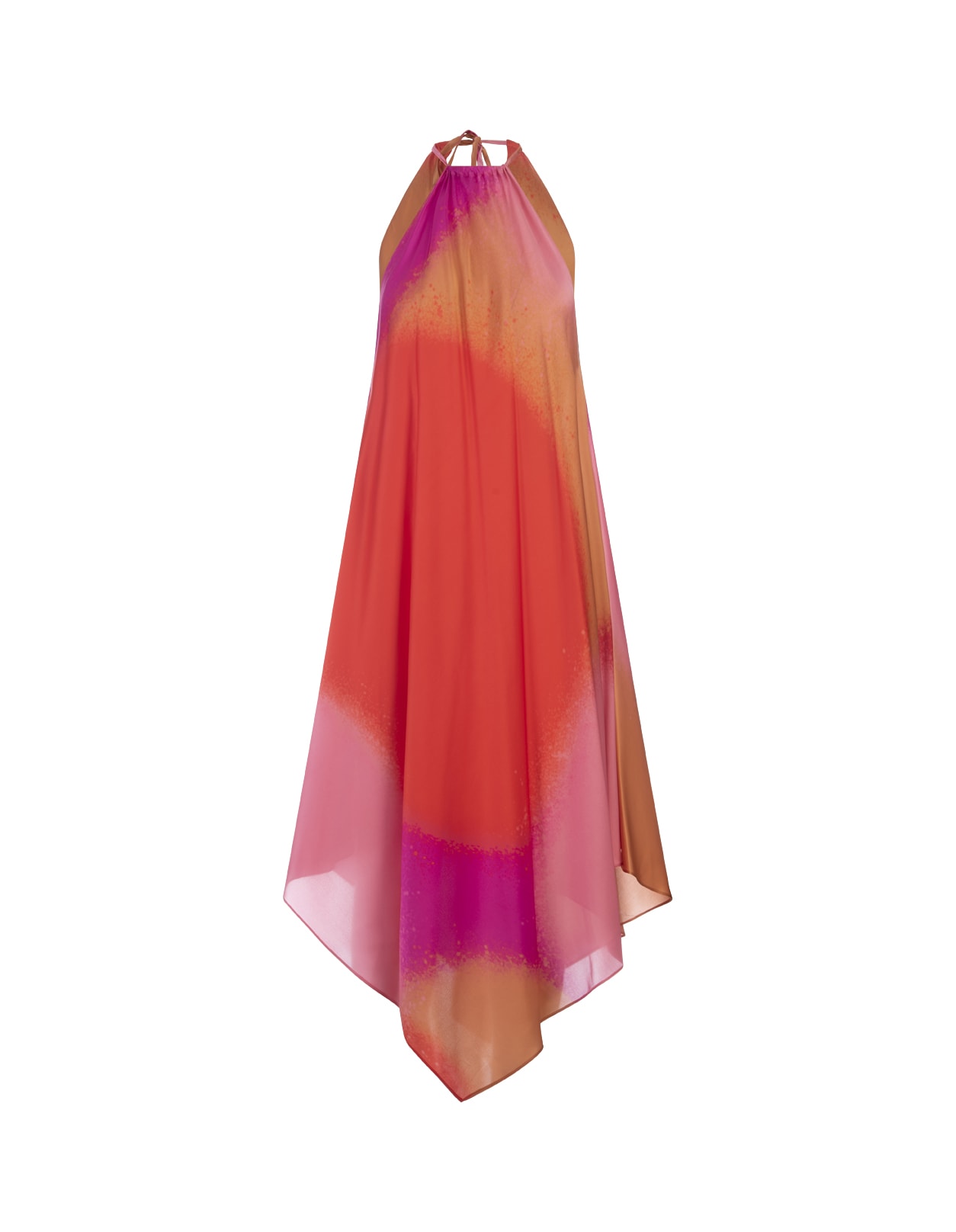 Shop Gianluca Capannolo Multicolour Silk Asymmetrical Sleeveless Dress