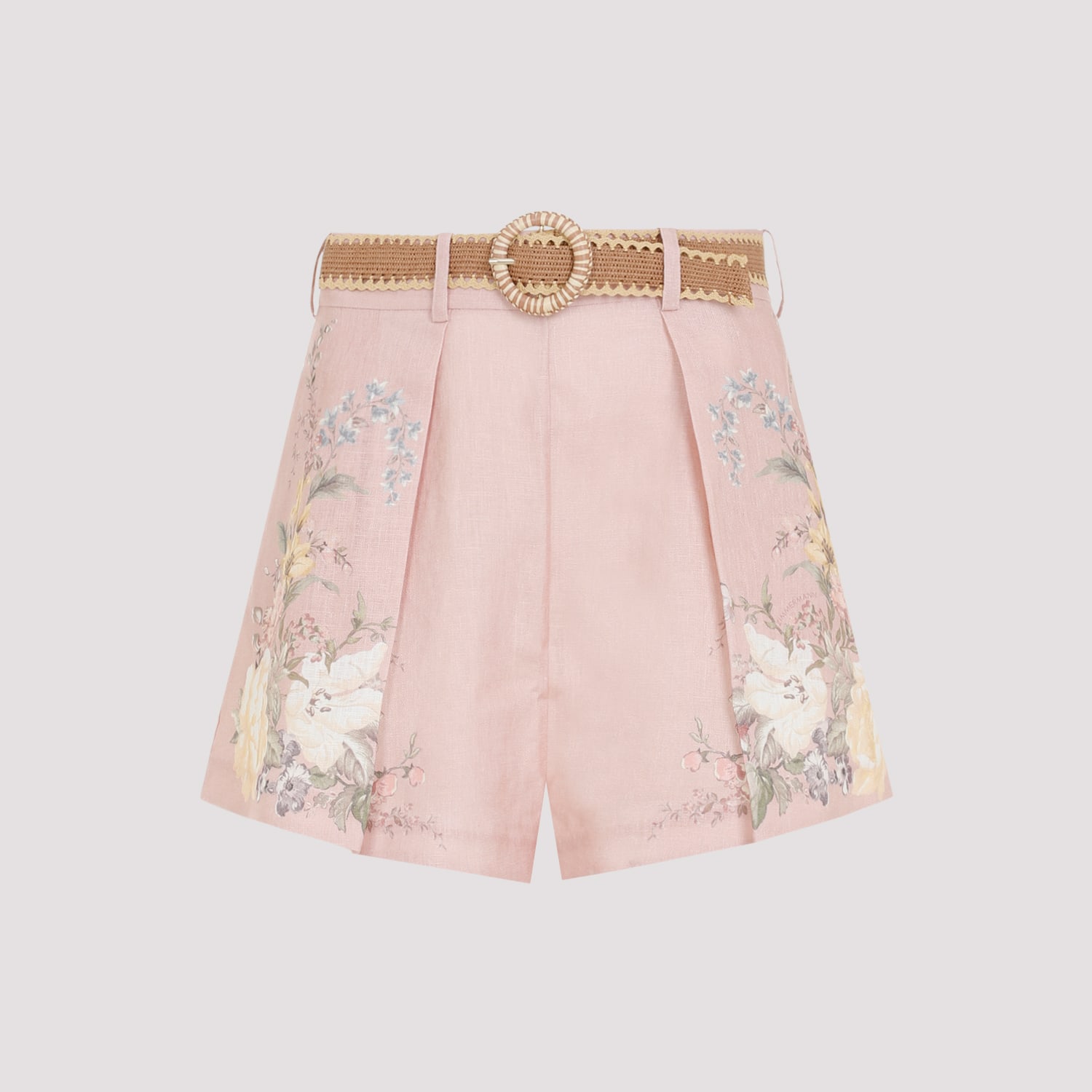 Shop Zimmermann Waverly Tuck Short In Pink Floral