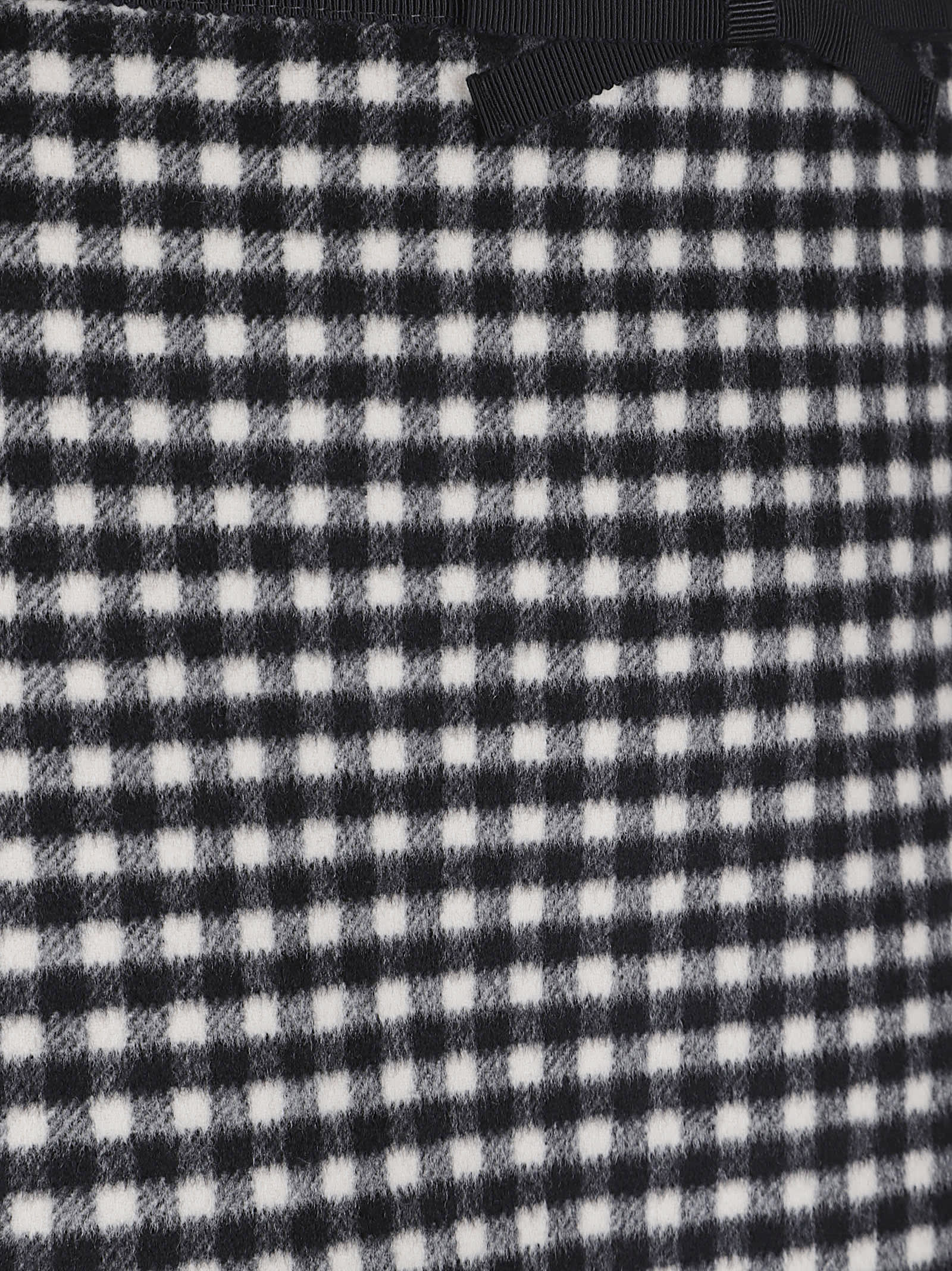 Valentino High Waist Checkered Skirt Bow Detail In Multi