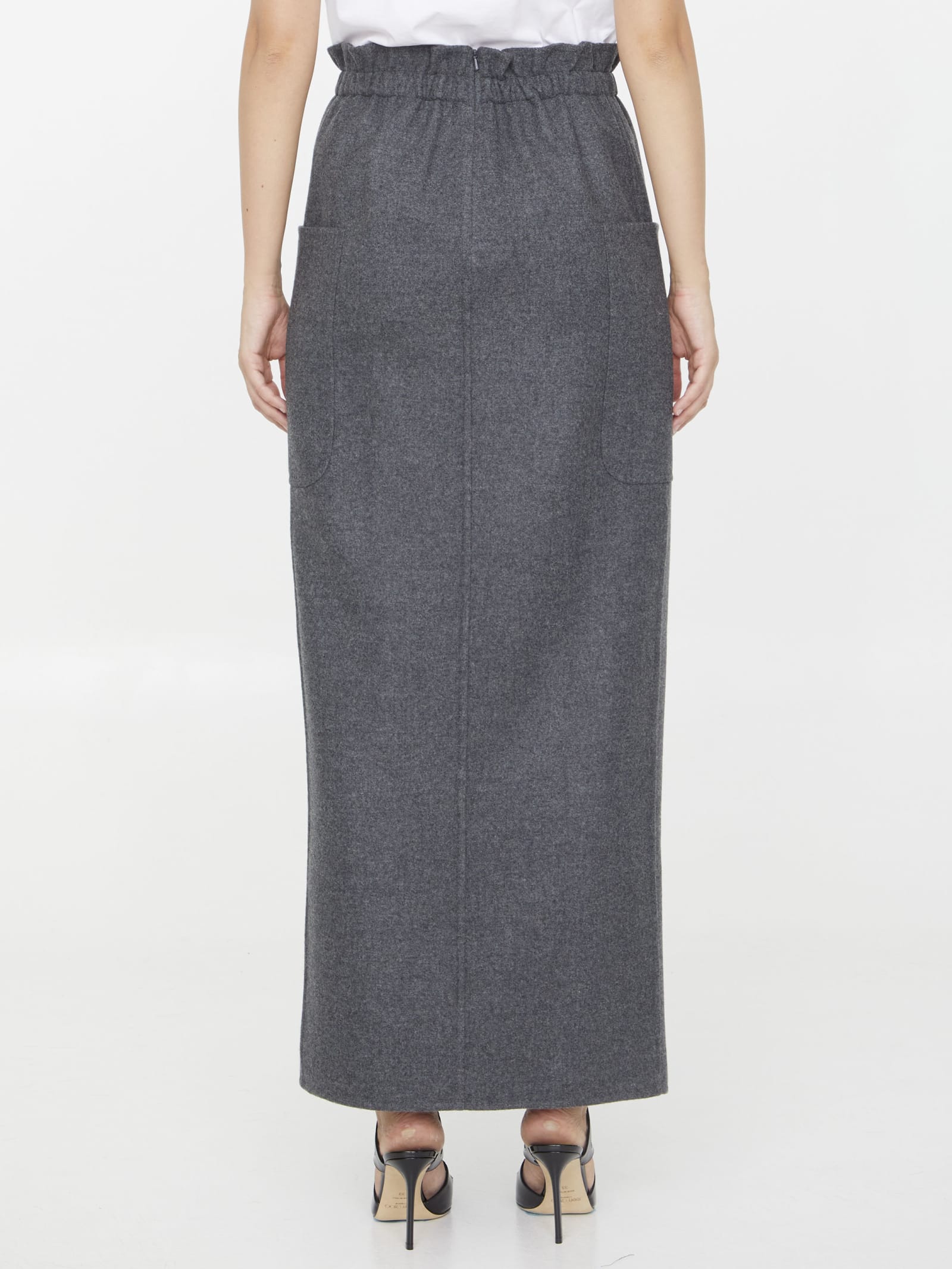 Shop Max Mara Messina Skirt In Light Grey