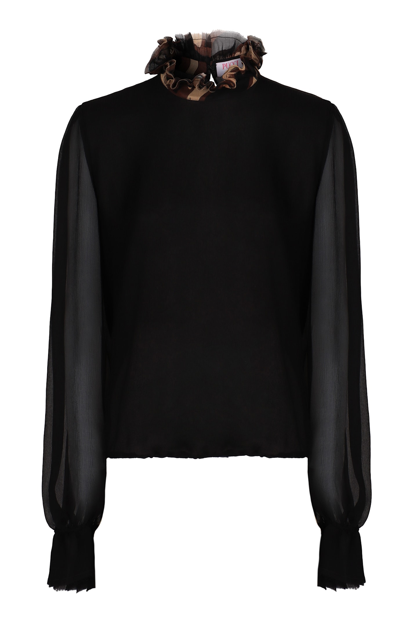 Pucci Long-sleeved Blouse In Black