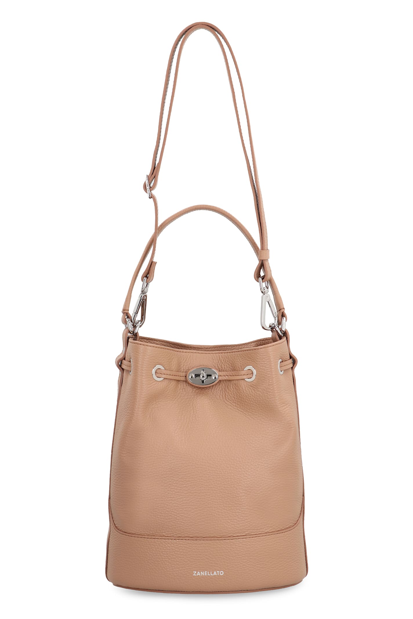 Zanellato Monda S Leather Bucket Bag In Brown