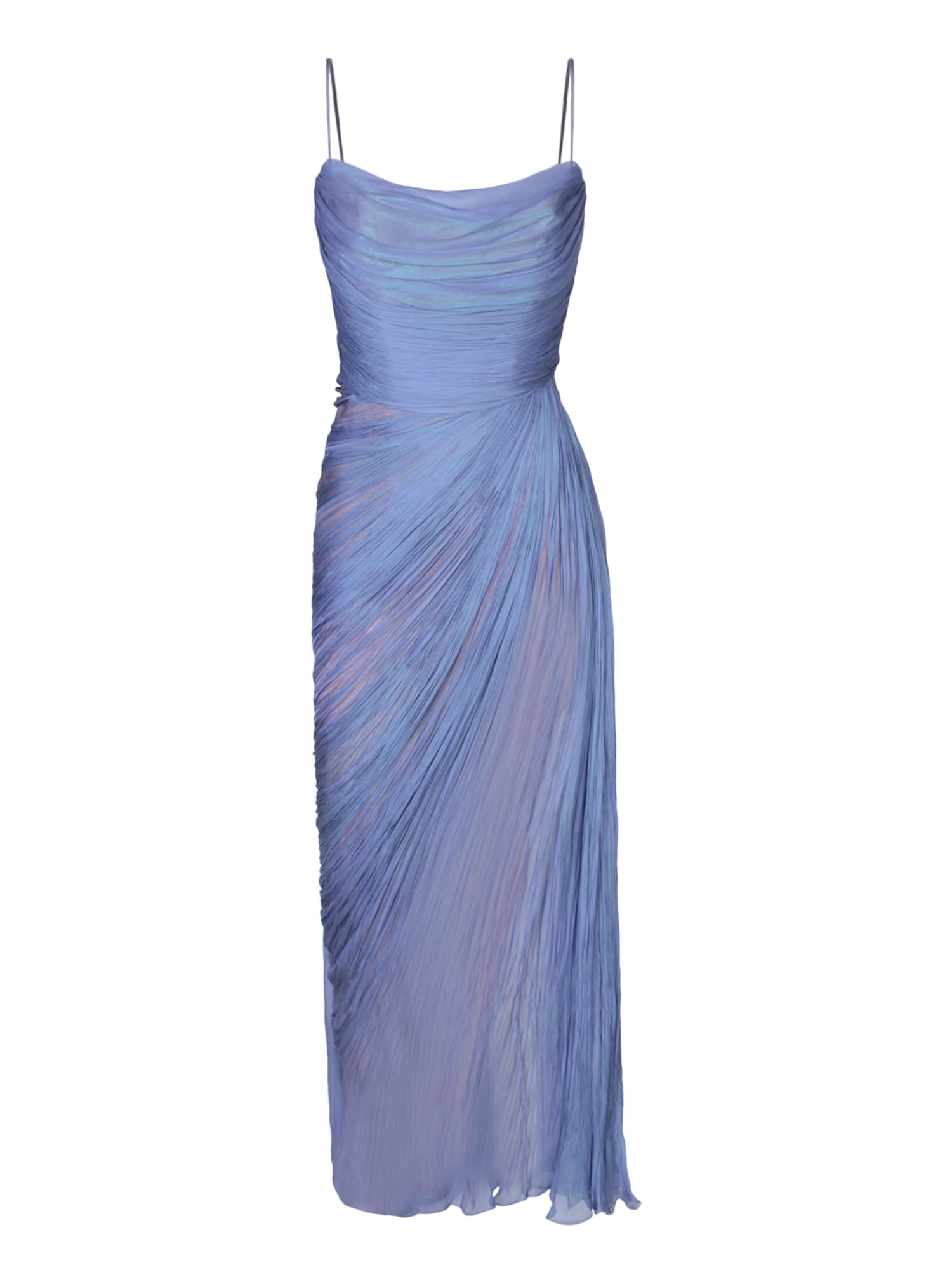 Shop Maria Lucia Hohan Cerulean Silk Mousse Regina Dress In Blue