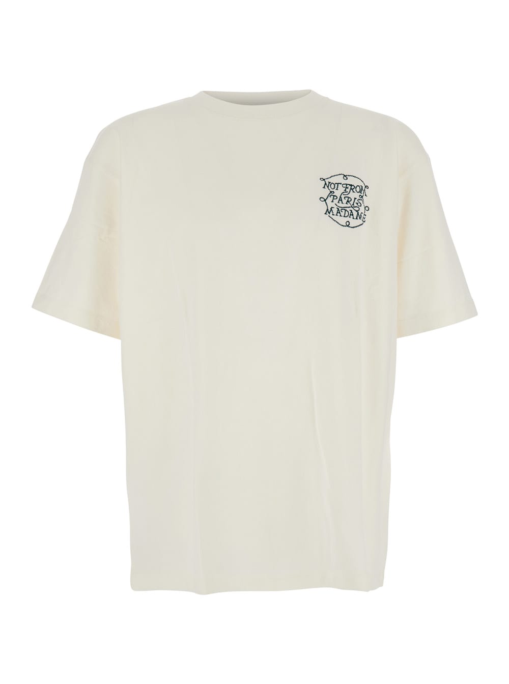 le T-shirt Slogan Tresses White Crewneck T-shirt With Front And Rear Slogan Print In Cotton Man