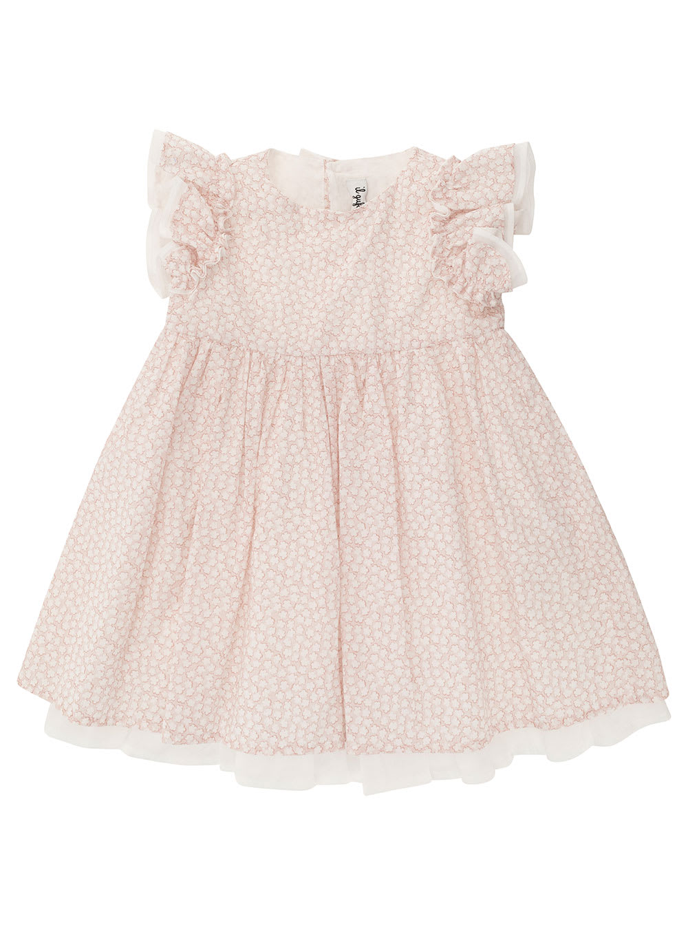 Il Gufo Babies' Pink Dress With All-over Floreal Print And Bow Detail In Cotton Girl