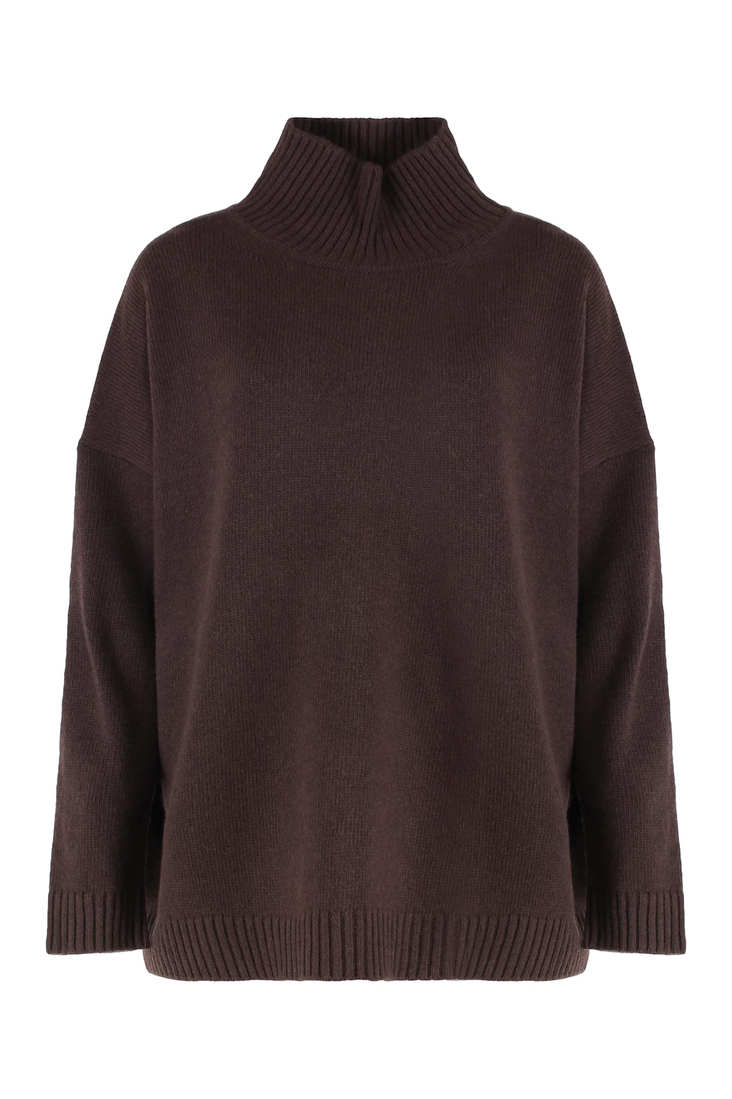 Weekend Max Mara High-neck Sweater Made Of Wool In Brown