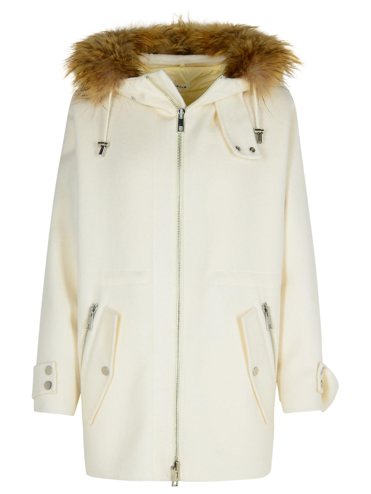 Parosh leak Cream Wool Parka