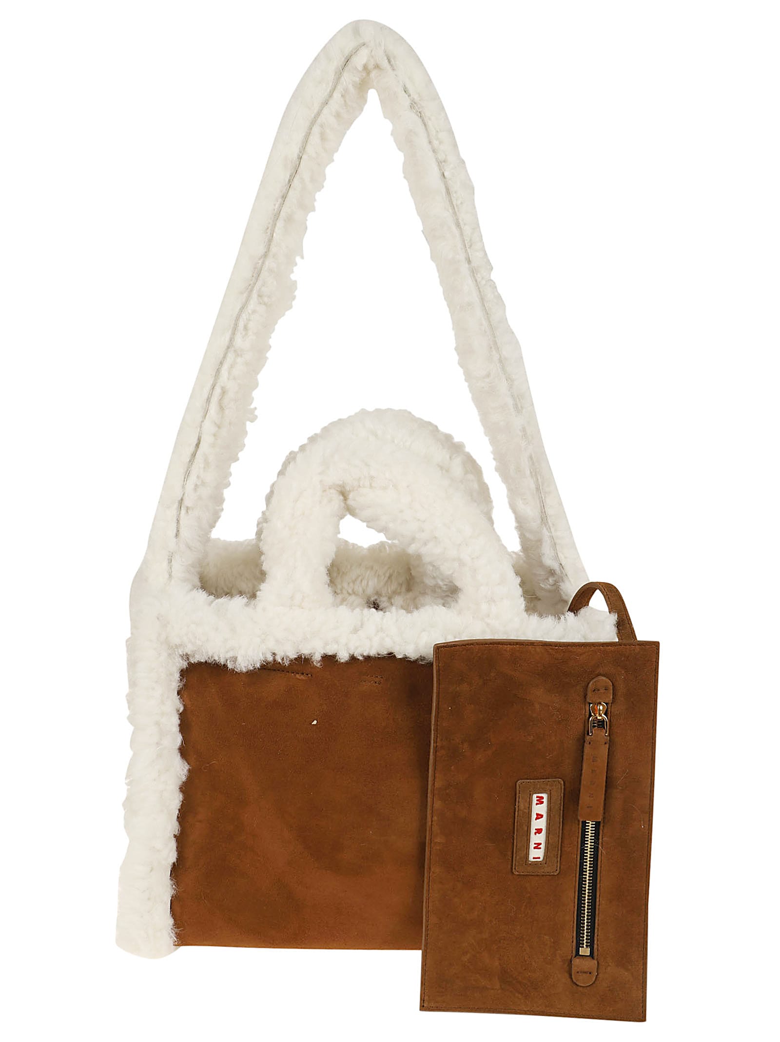 Shop Marni Basket Small In Cinnamon Soft Beige