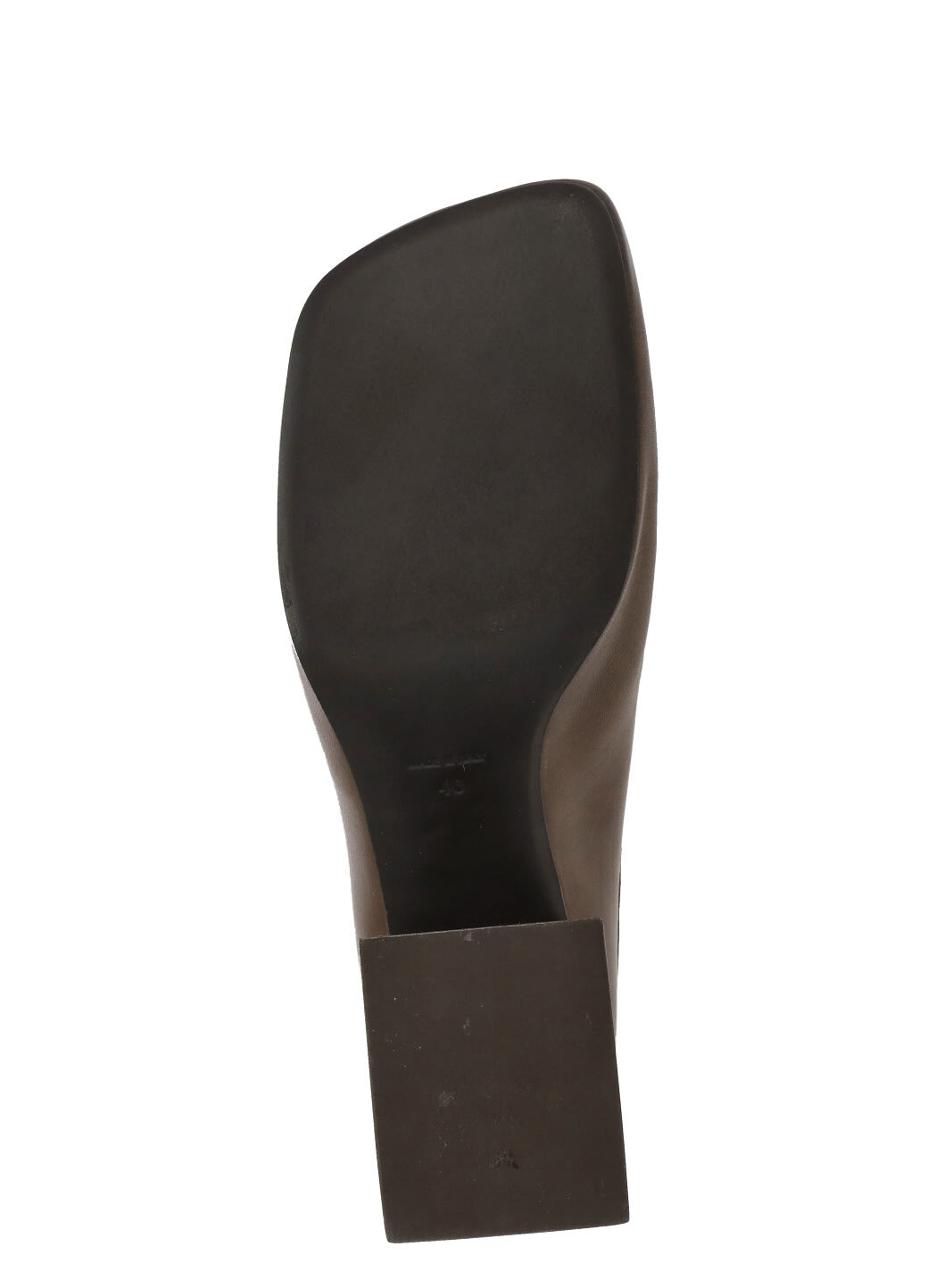 Uma Wang Leather Block Heel Mules With Squared Toe In Brown