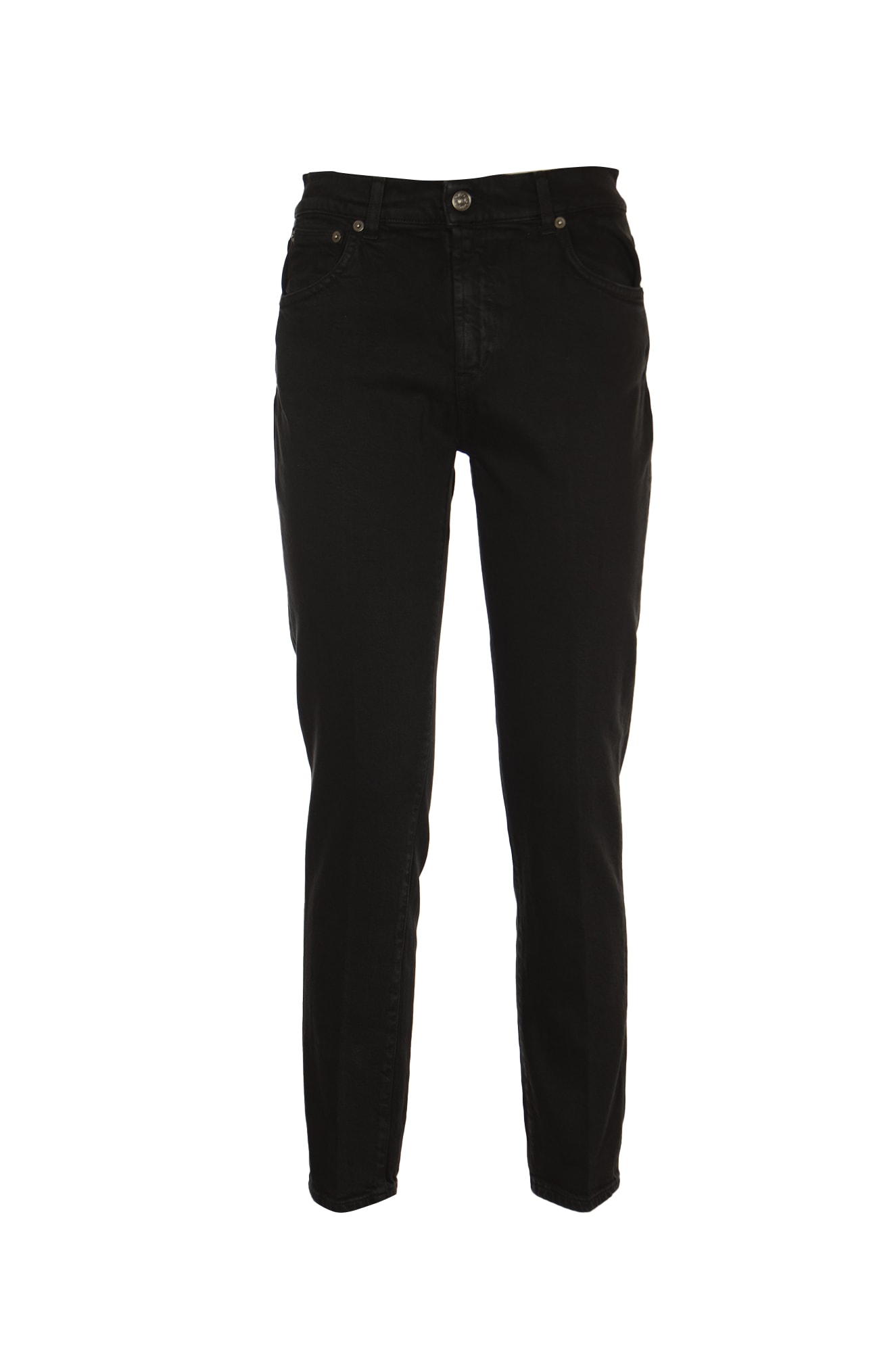 Shop Dondup Button-fitted Jeans In Black