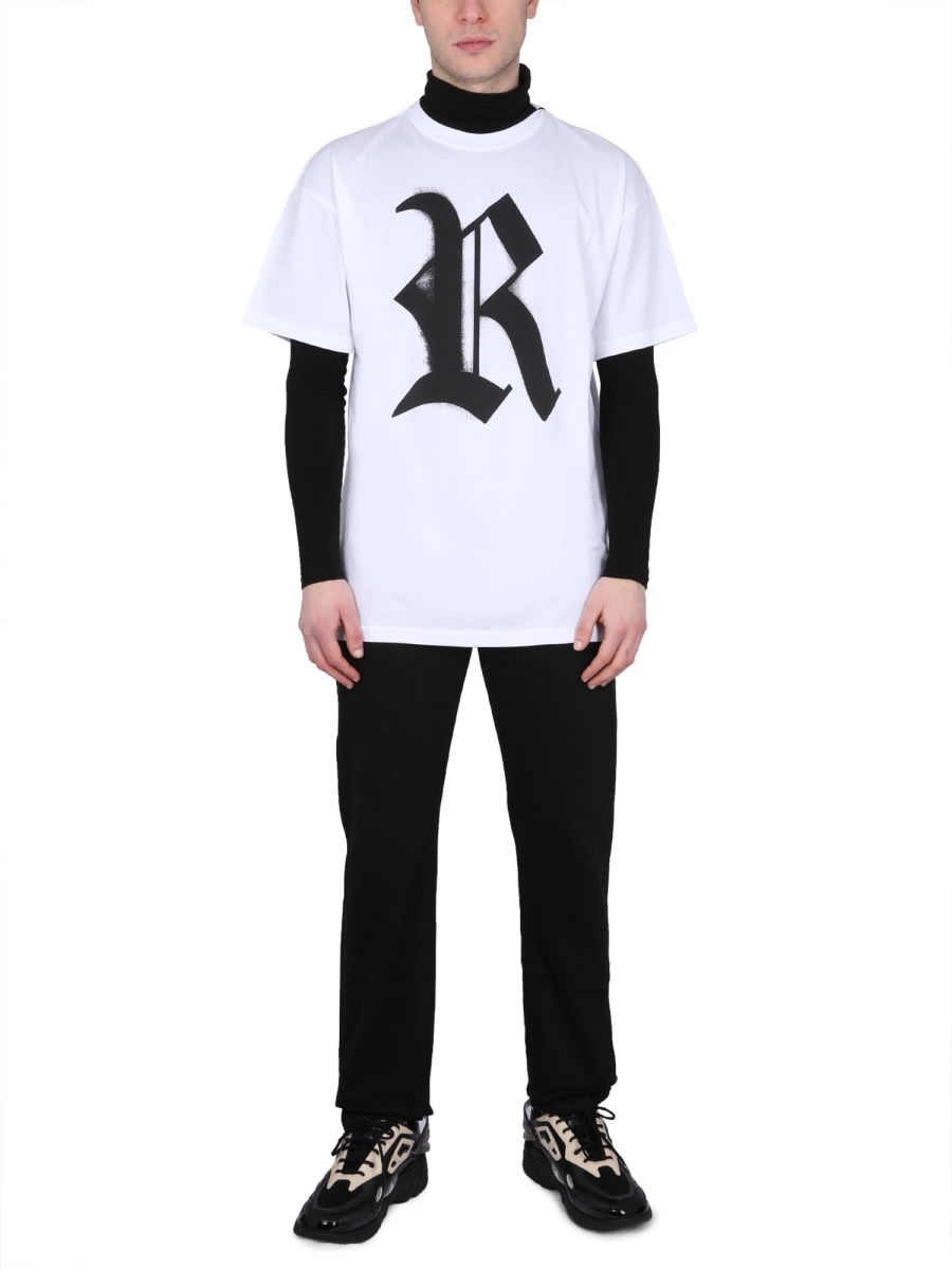 Shop Raf Simons Ovesize Fit T-shirt In White