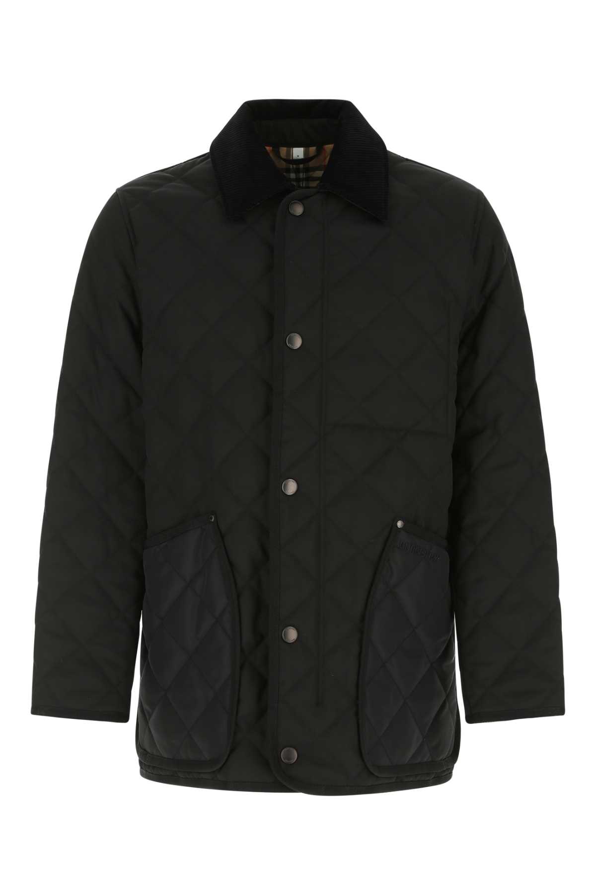 Shop Burberry Black Polyester Jacket In A1189