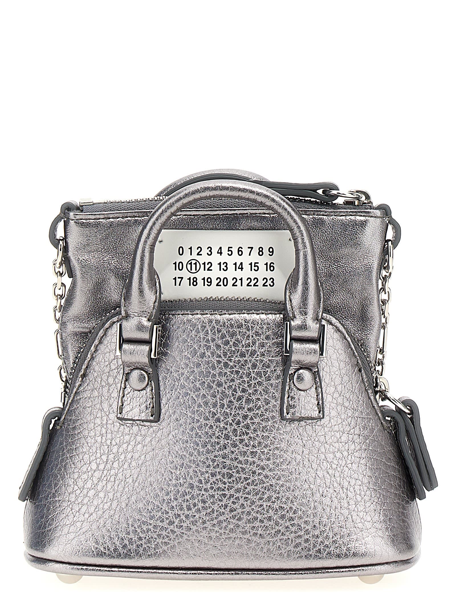 Shop Maison Margiela 5ac Classique Baby Crossbody Bag In Silver