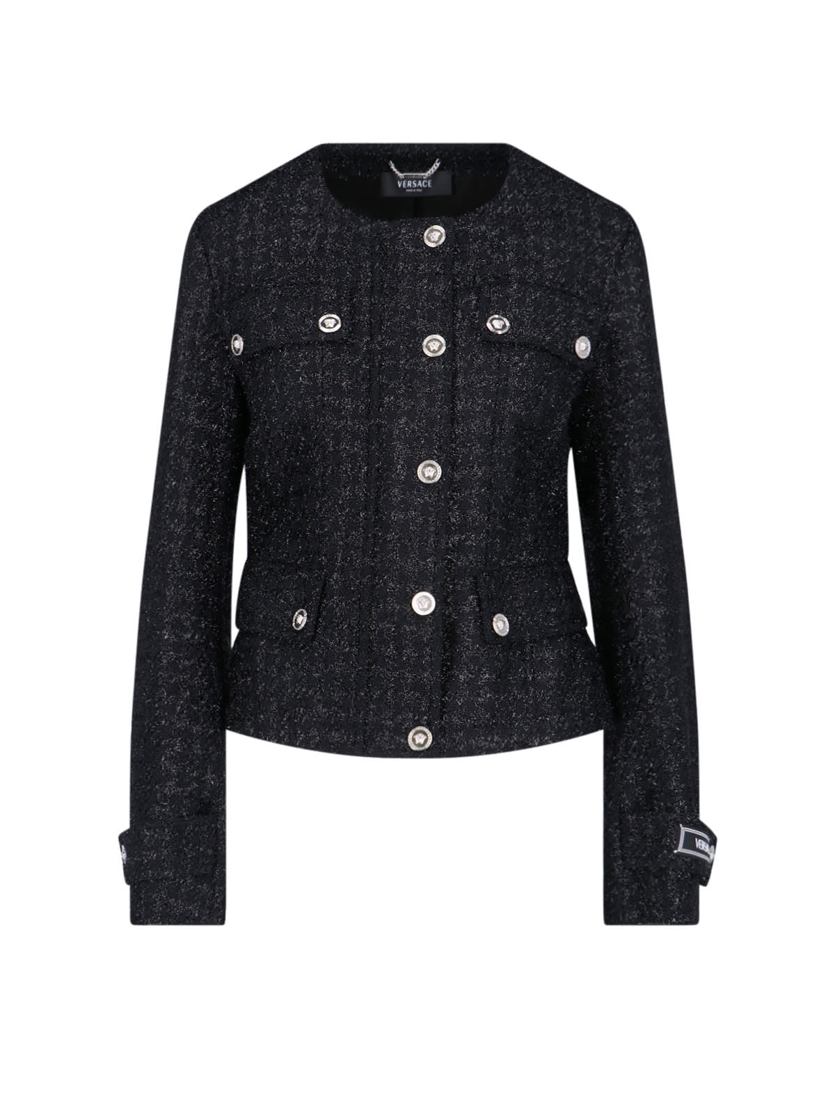versace black virgin wool blend jacket