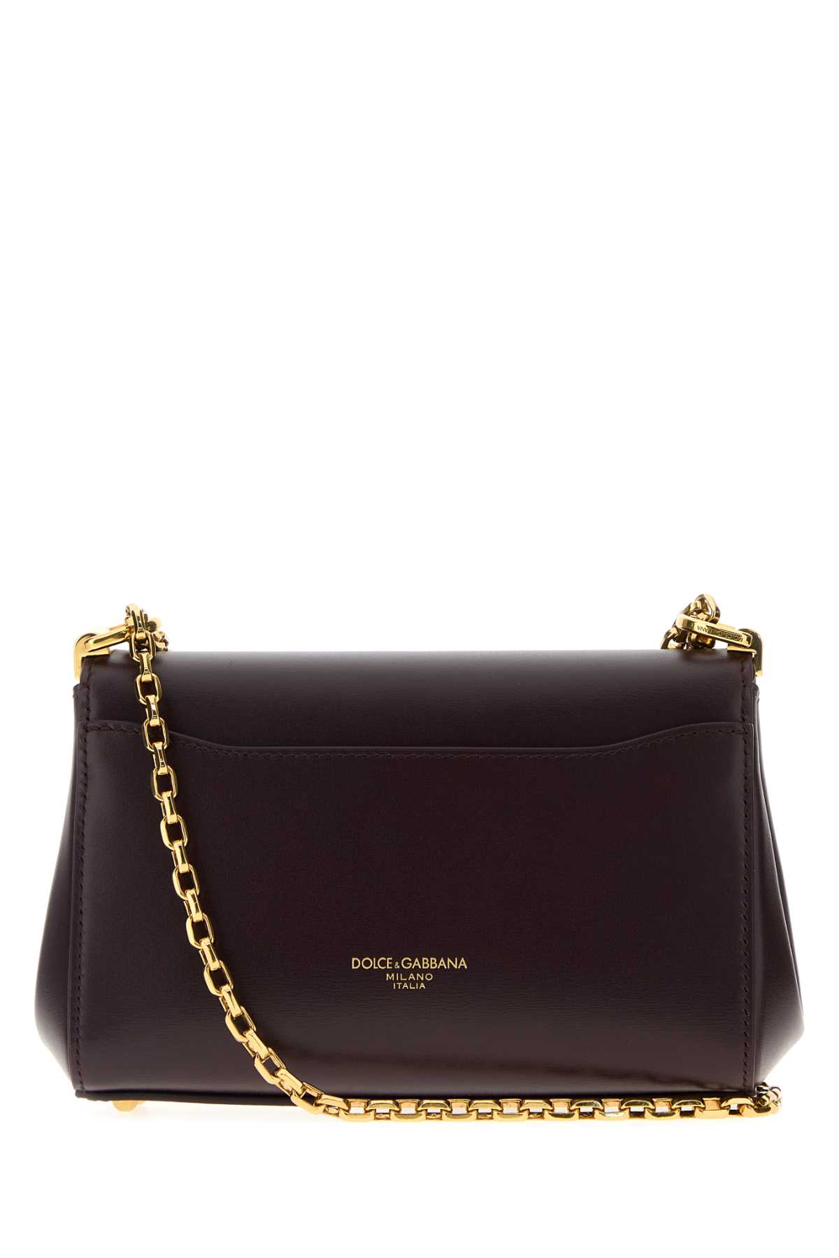 Dolce & Gabbana Mini Marlene City Shoulder Bag In Grained Leather In Purple