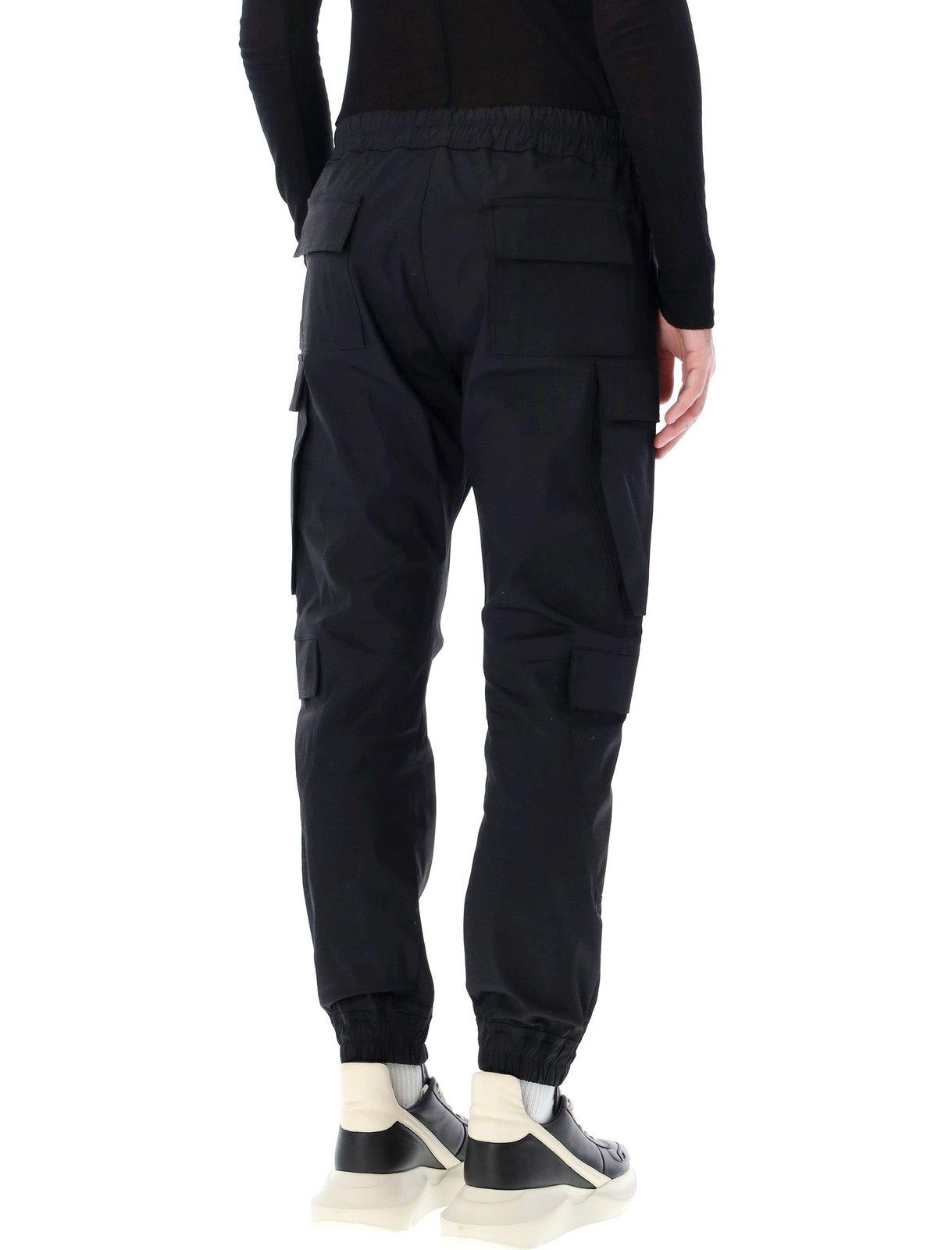 Shop Rick Owens Lindo Mastodon Mega Cargo Trousers In Black