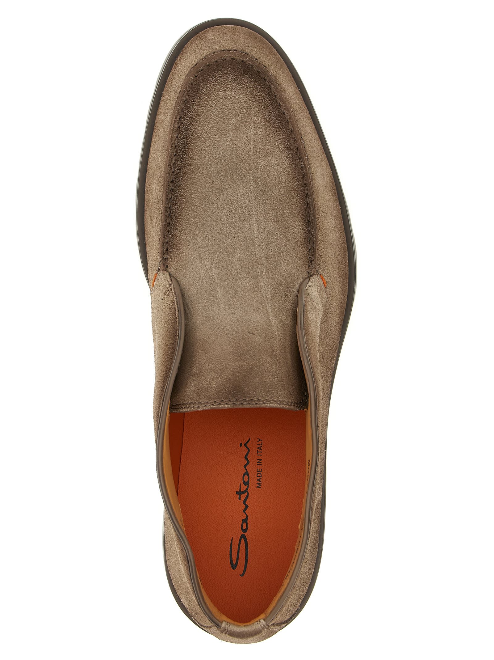 Santoni Leather Slip-on Boots In Brown