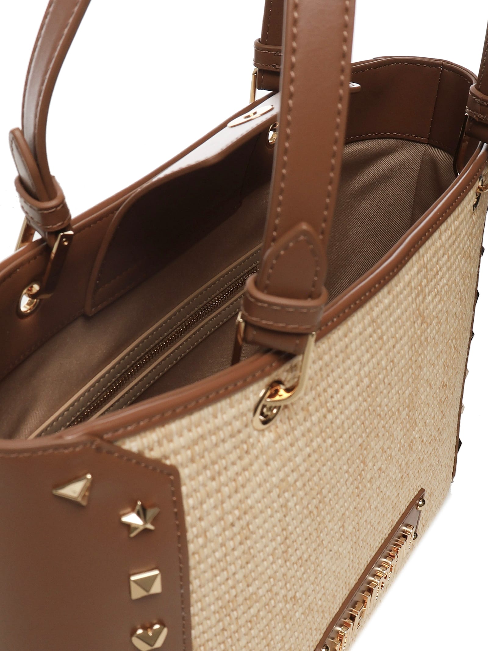 Love Moschino Raffia Shopper With Studs
