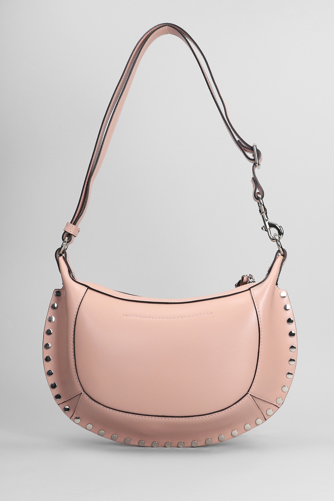 Shop Isabel Marant Oskan Moon Shoulder Bag In Rose-pink Leather