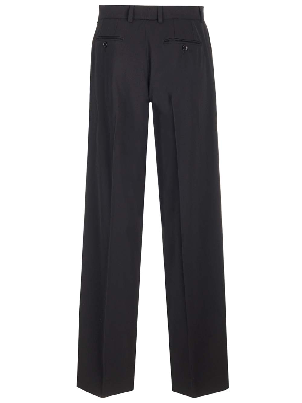 Shop Dolce & Gabbana Flared Wool Pants In Black