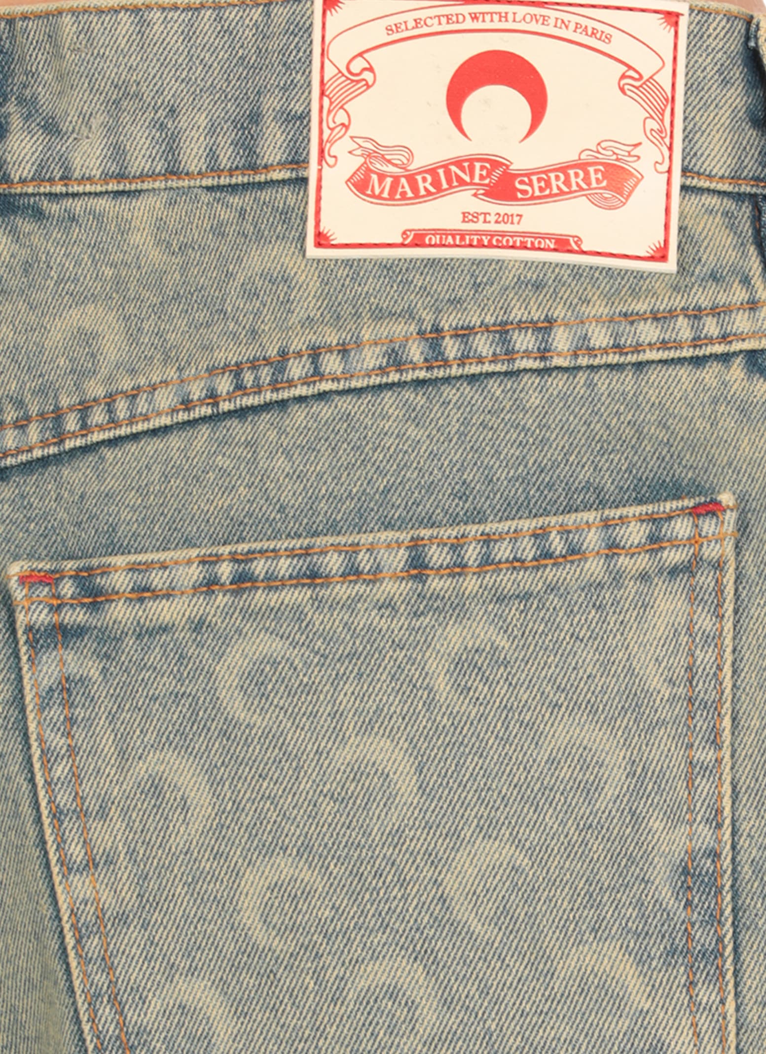 Marine Serre Moon Bermuda Shorts In Light Blue