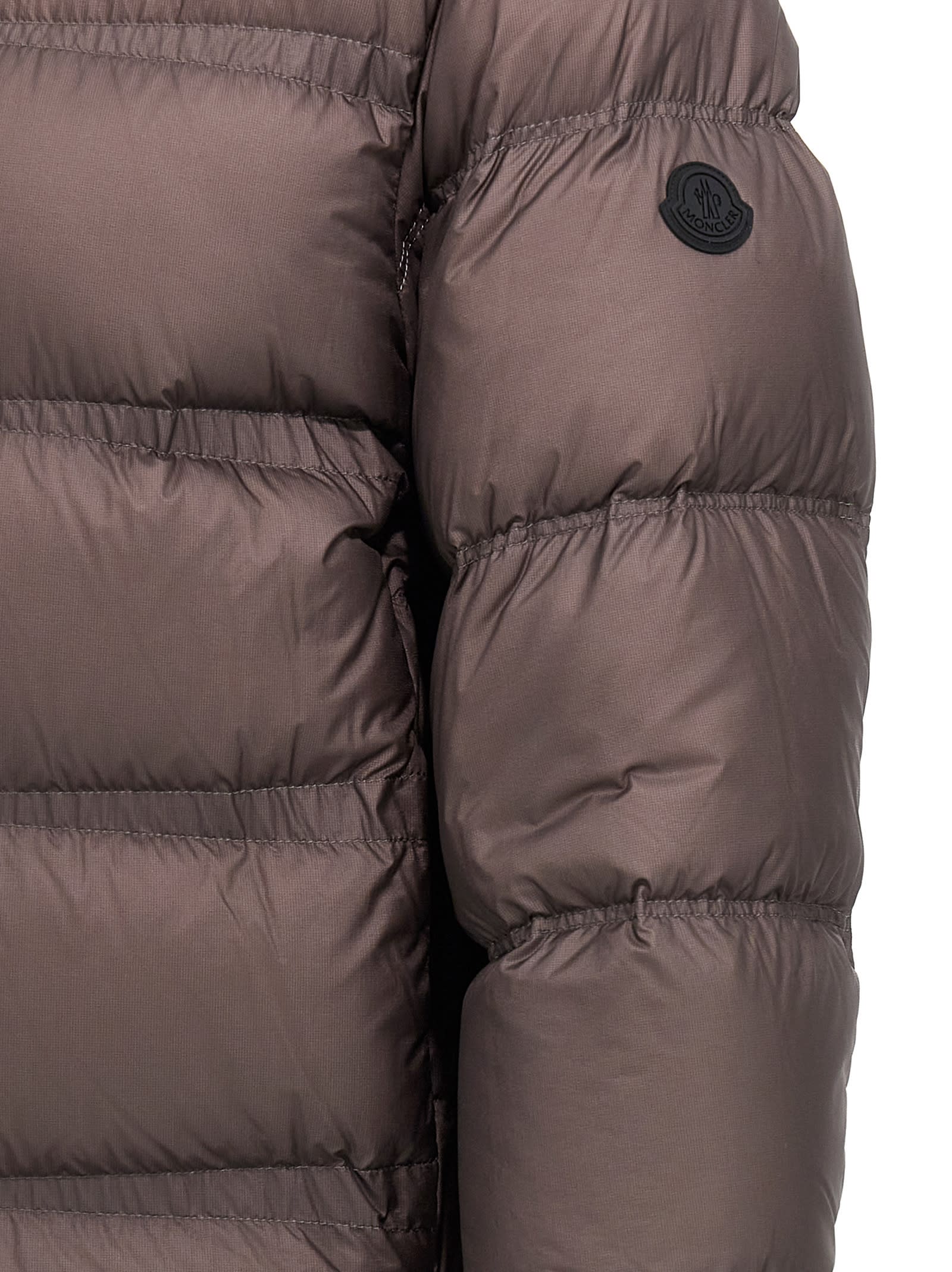 Shop Moncler Masac Down Jacket In Brown