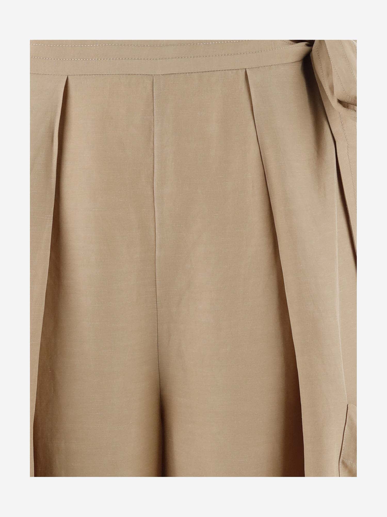 Shop By Malene Birger Linen Blend Wide-leg Pants In Beige