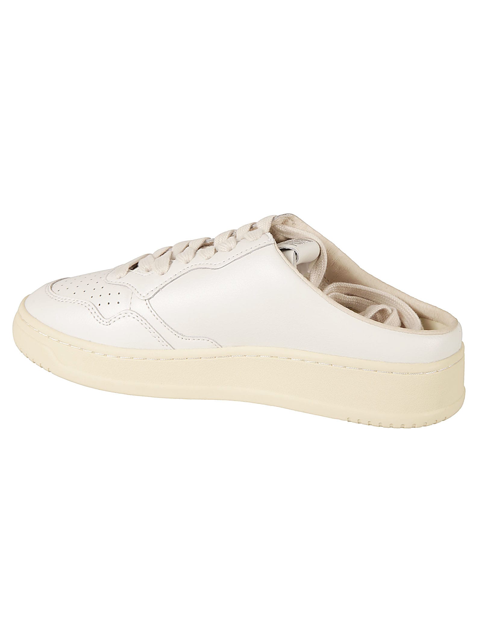 Shop Autry Logo Patched Low Sneakers Mule In White