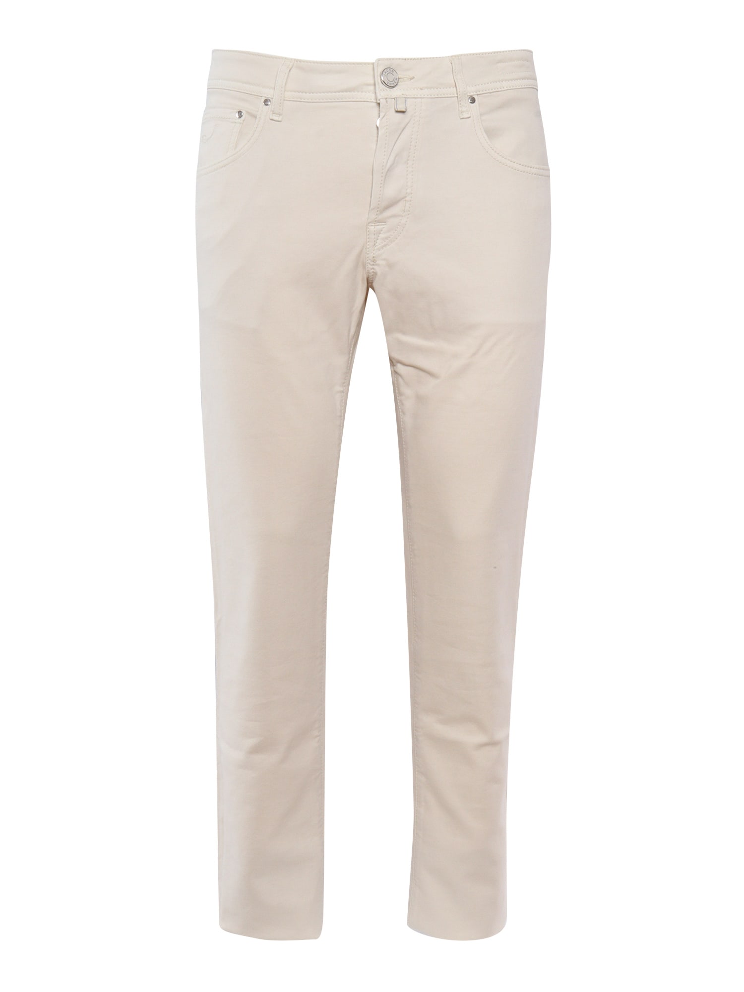 Jacob Cohen Straight Leg Twill Trousers With Multiple Pockets In White