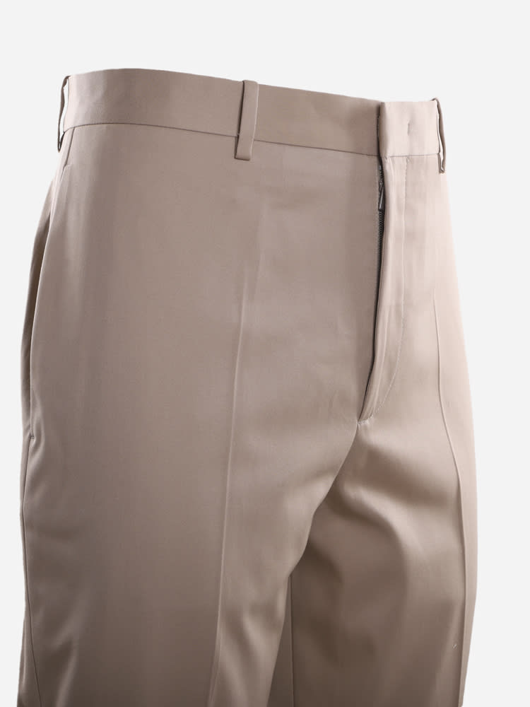 Shop Jil Sander Trousers Made Of Cotton Twill In Beige