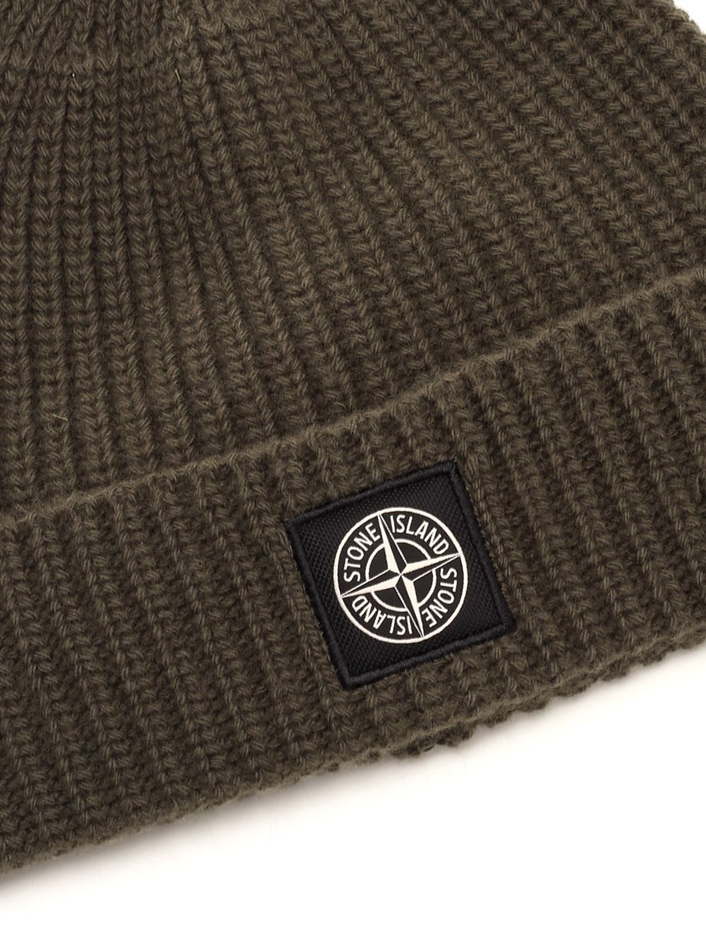 Shop Stone Island Wool Hat In Green