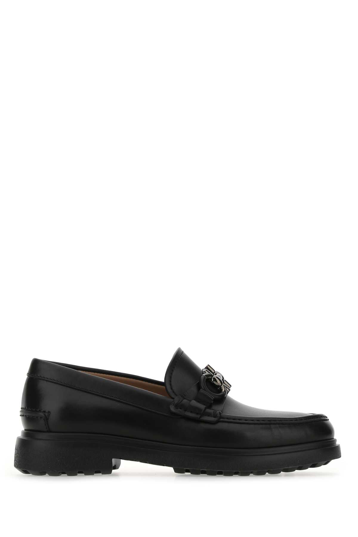 Ferragamo Black Leather Loafers