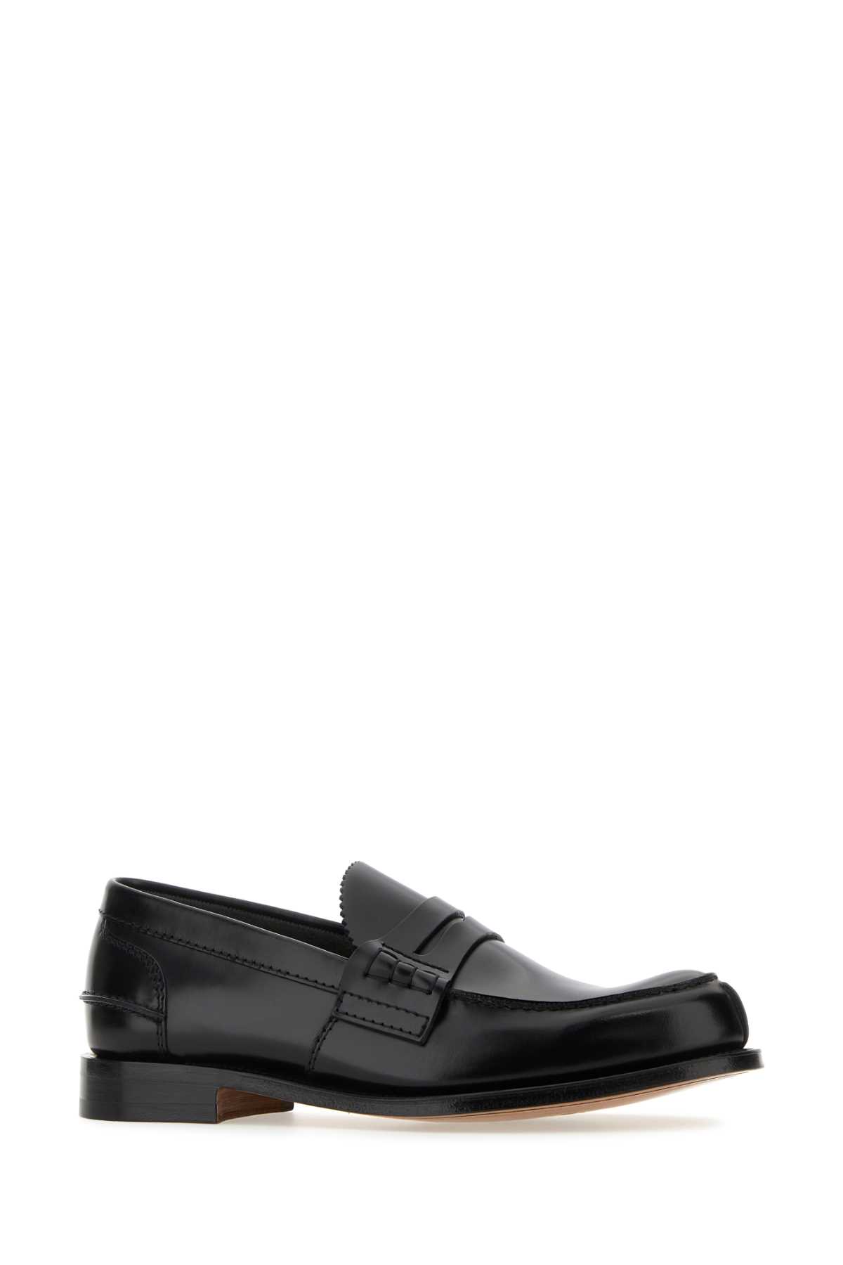 Shop Church's Black Leather Pembrey Loafers In F0aab