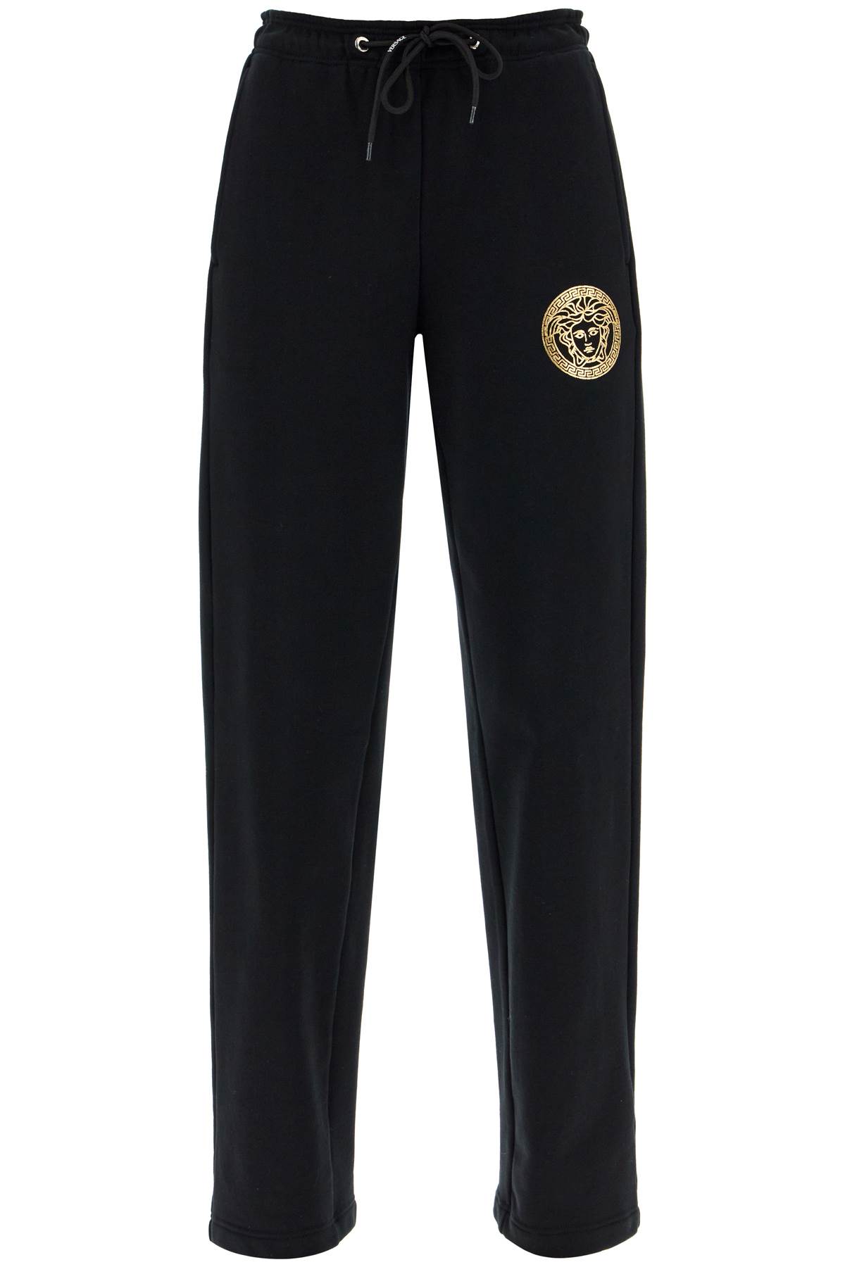 Shop Versace Medusa Jogging In Black+gold (black)