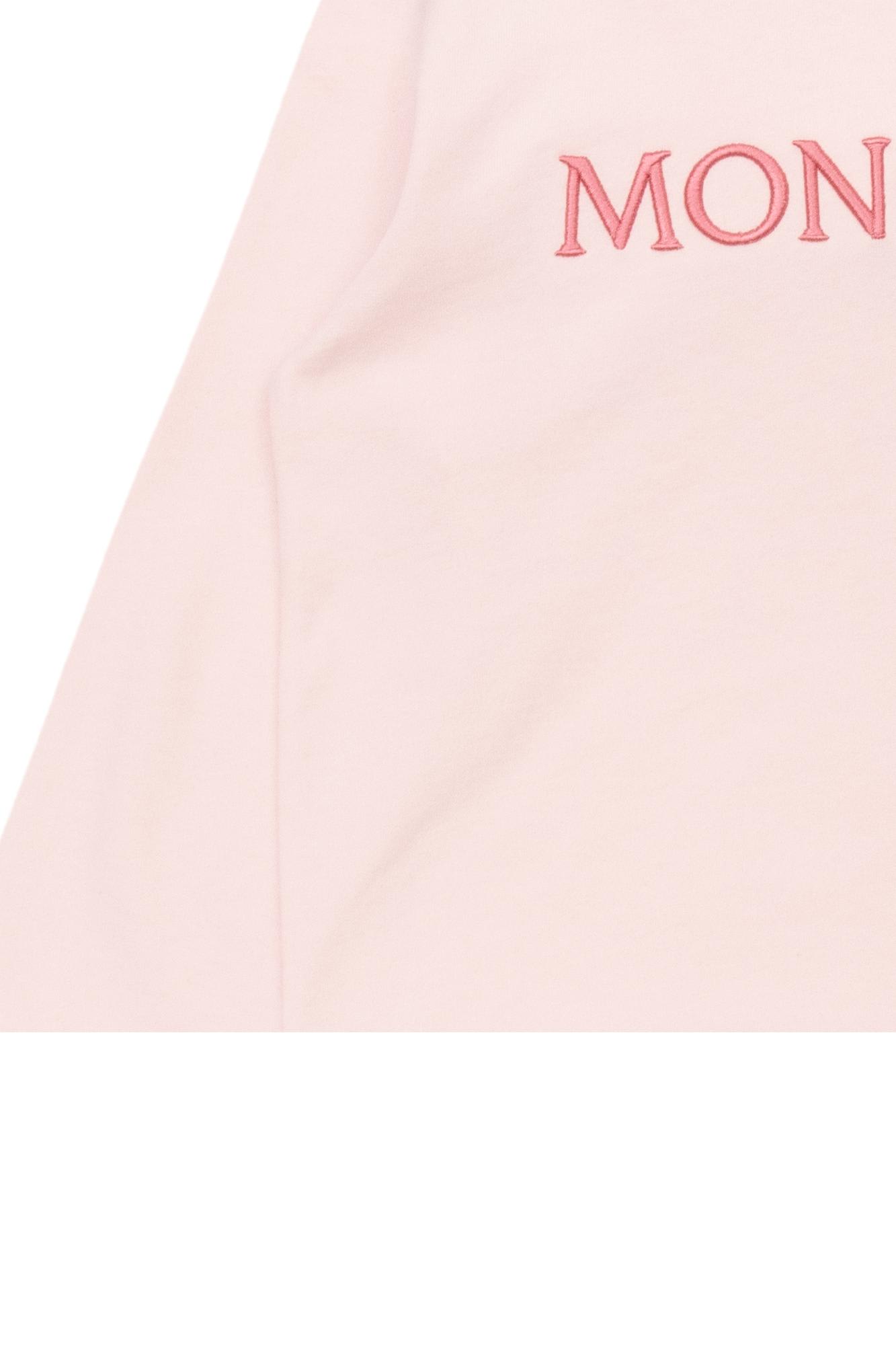 Shop Moncler Enfant Hoodie With Logo In Pink