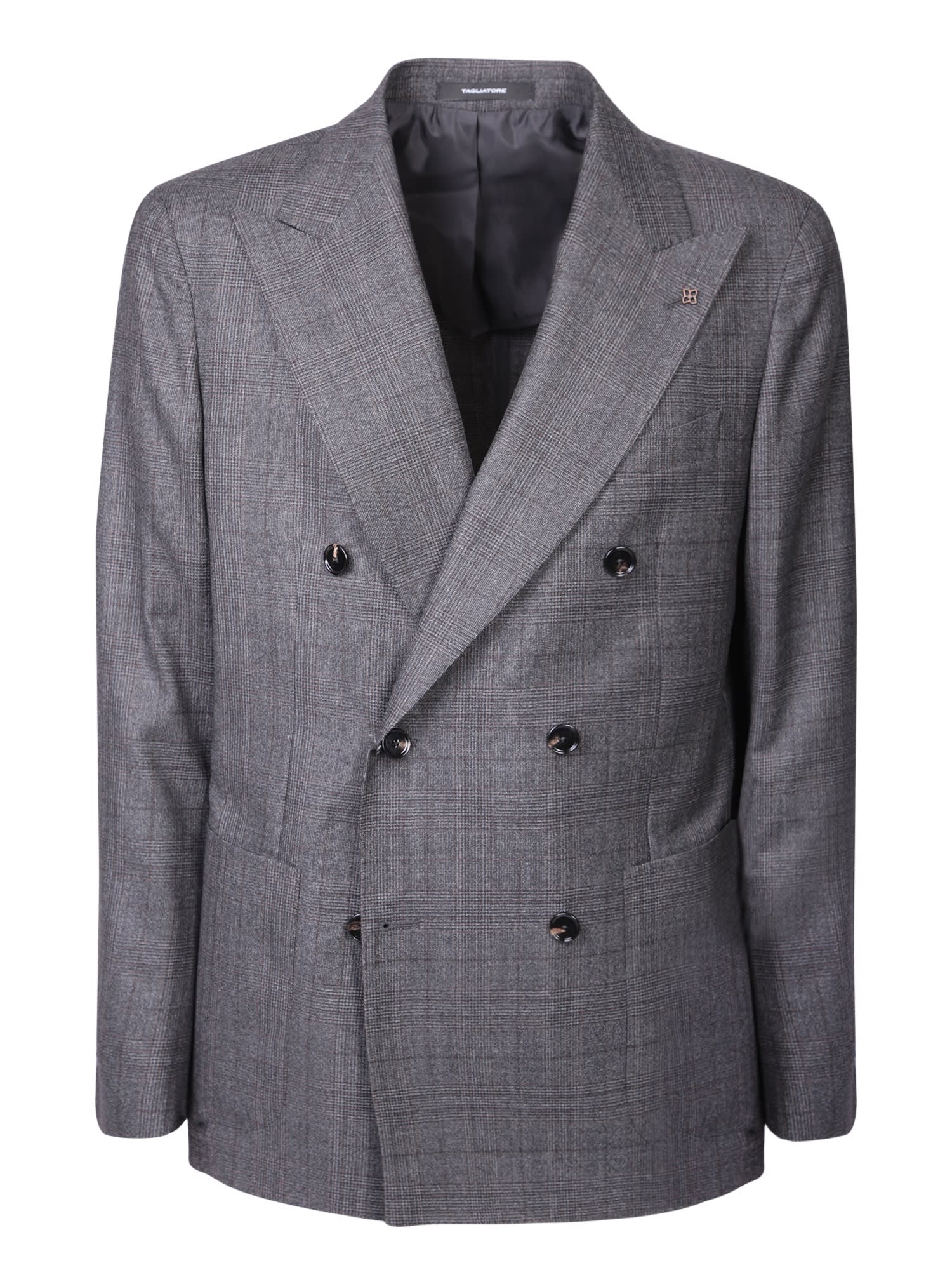 Shop Tagliatore Vesuvio Grey Suit In Brown