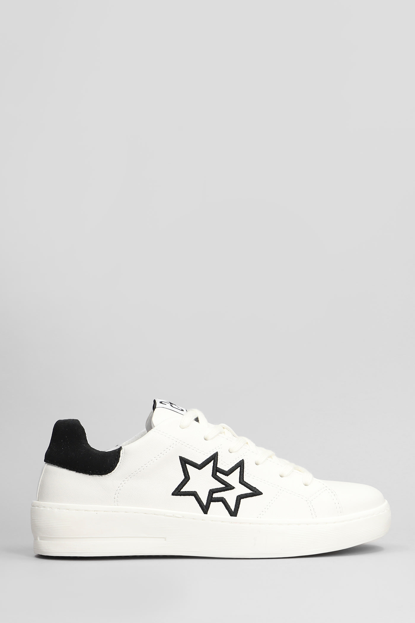 Sneakers In White Suede And Leather