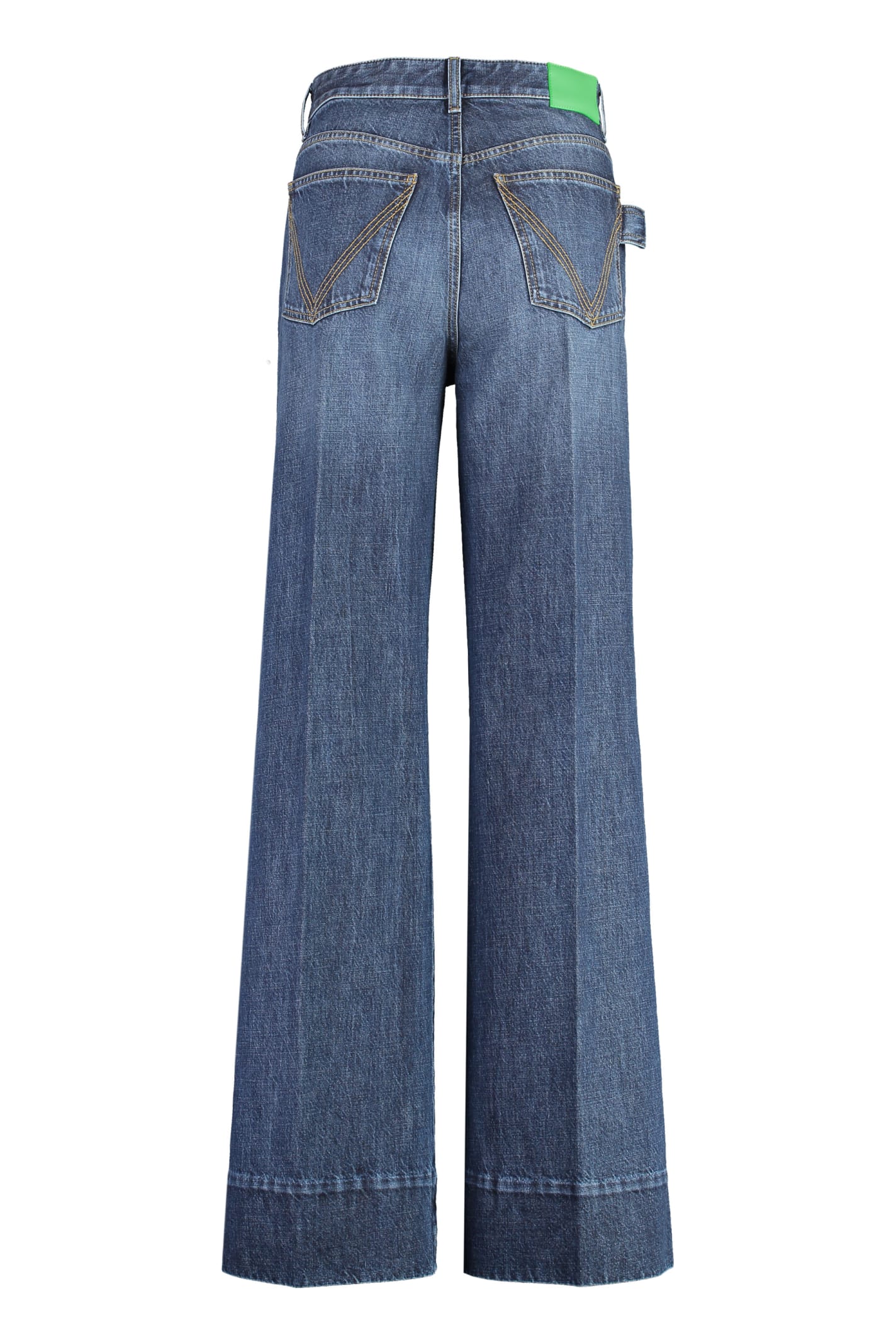 Shop Bottega Veneta Wide-leg Jeans In Mid Blue