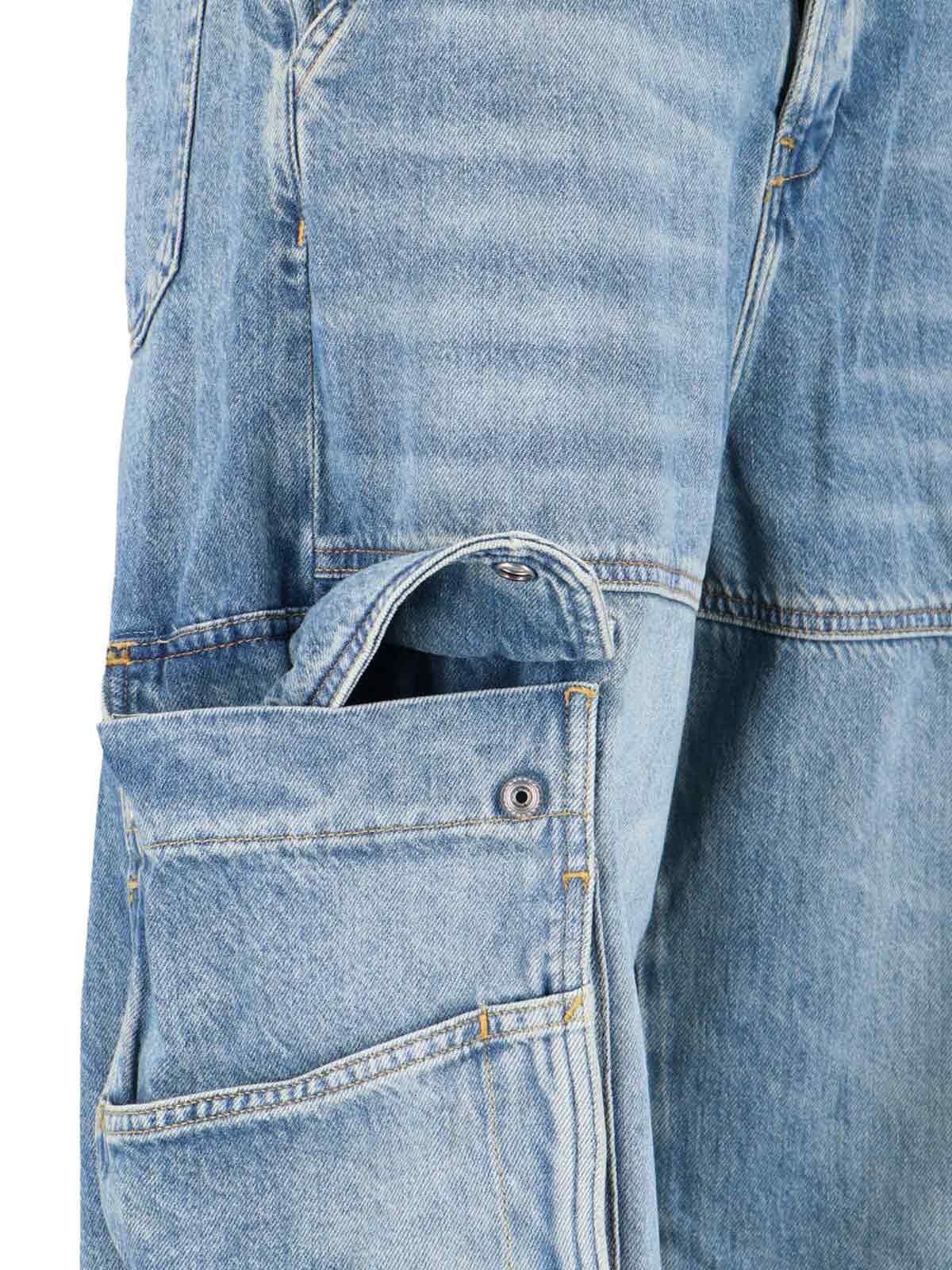 Diesel Utility Cargo Jeans Multiple Pockets In Blue
