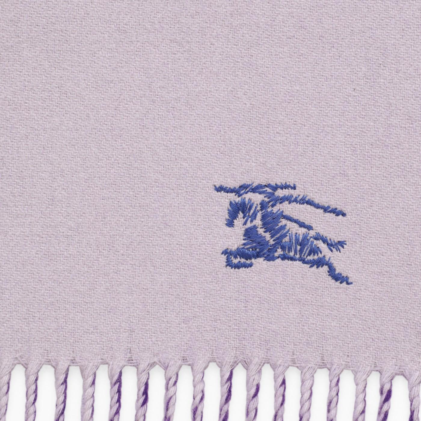 Shop Burberry Cashmere Logo Scarf In Purple