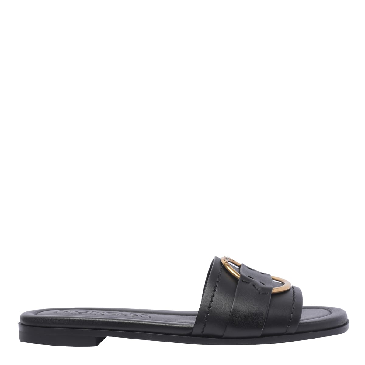 Shop Moncler Bell Slide Sandals In Black
