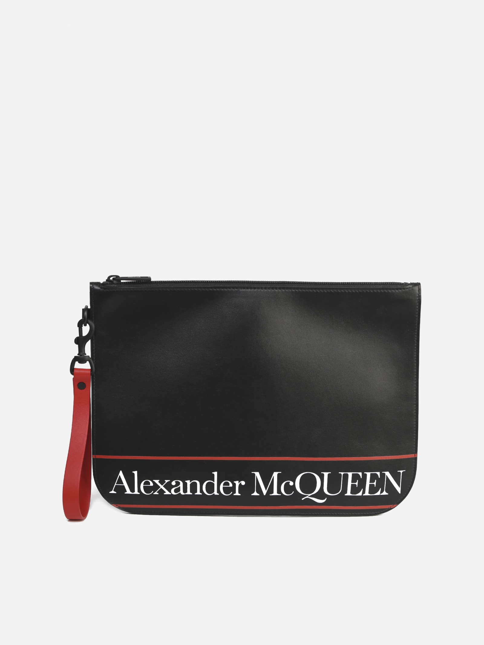 Alexander McQueen Black Clutch Logo Pouch