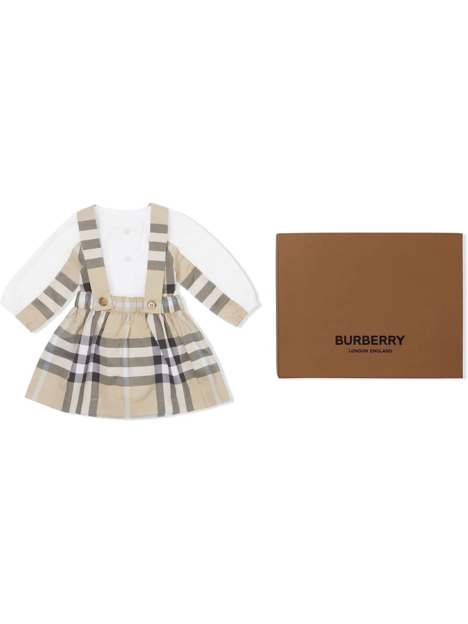 Burberry Beige Cotton Dress Set