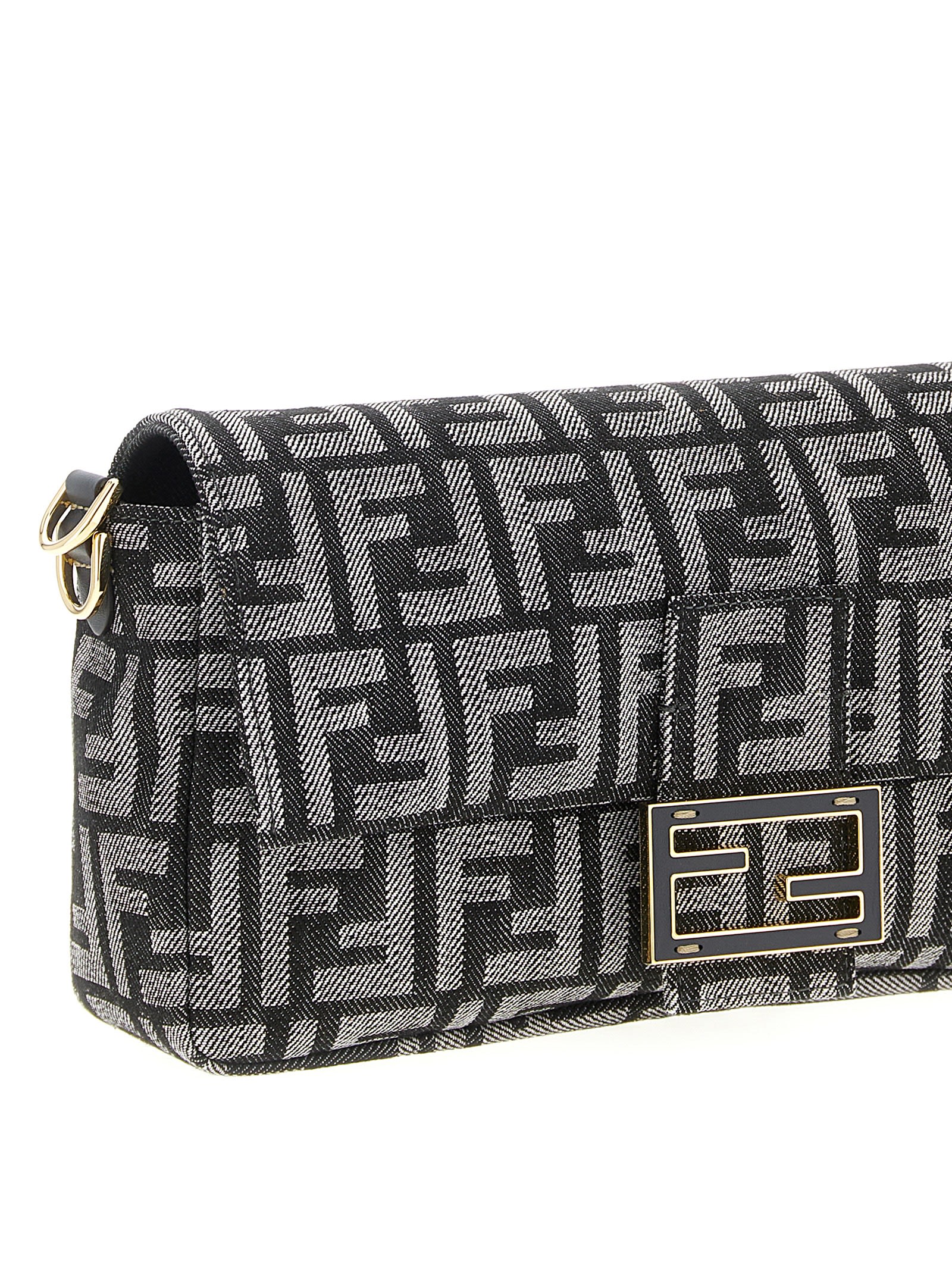 Fendi Medium Shoulder Bag Adjustable Strap In Black
