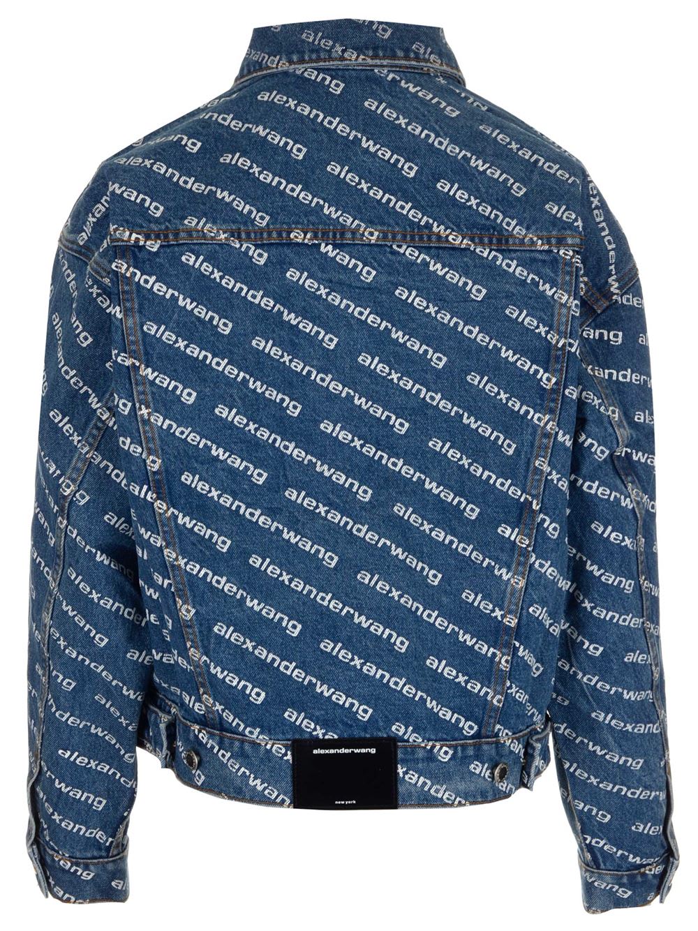 Shop Alexander Wang All Over Logo Denim Jacket