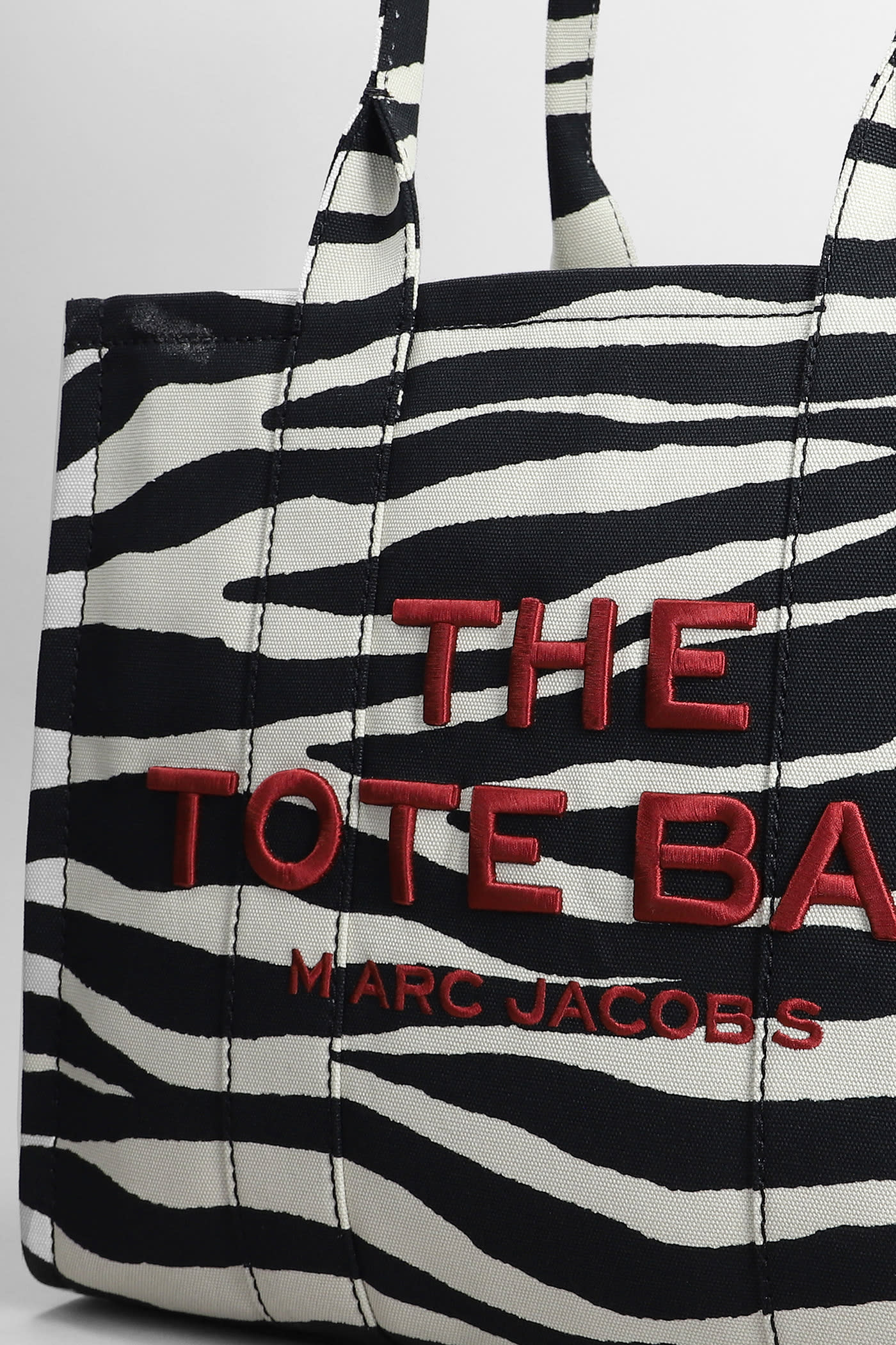 Shop Marc Jacobs The Large Tote Tote In Black Cotton