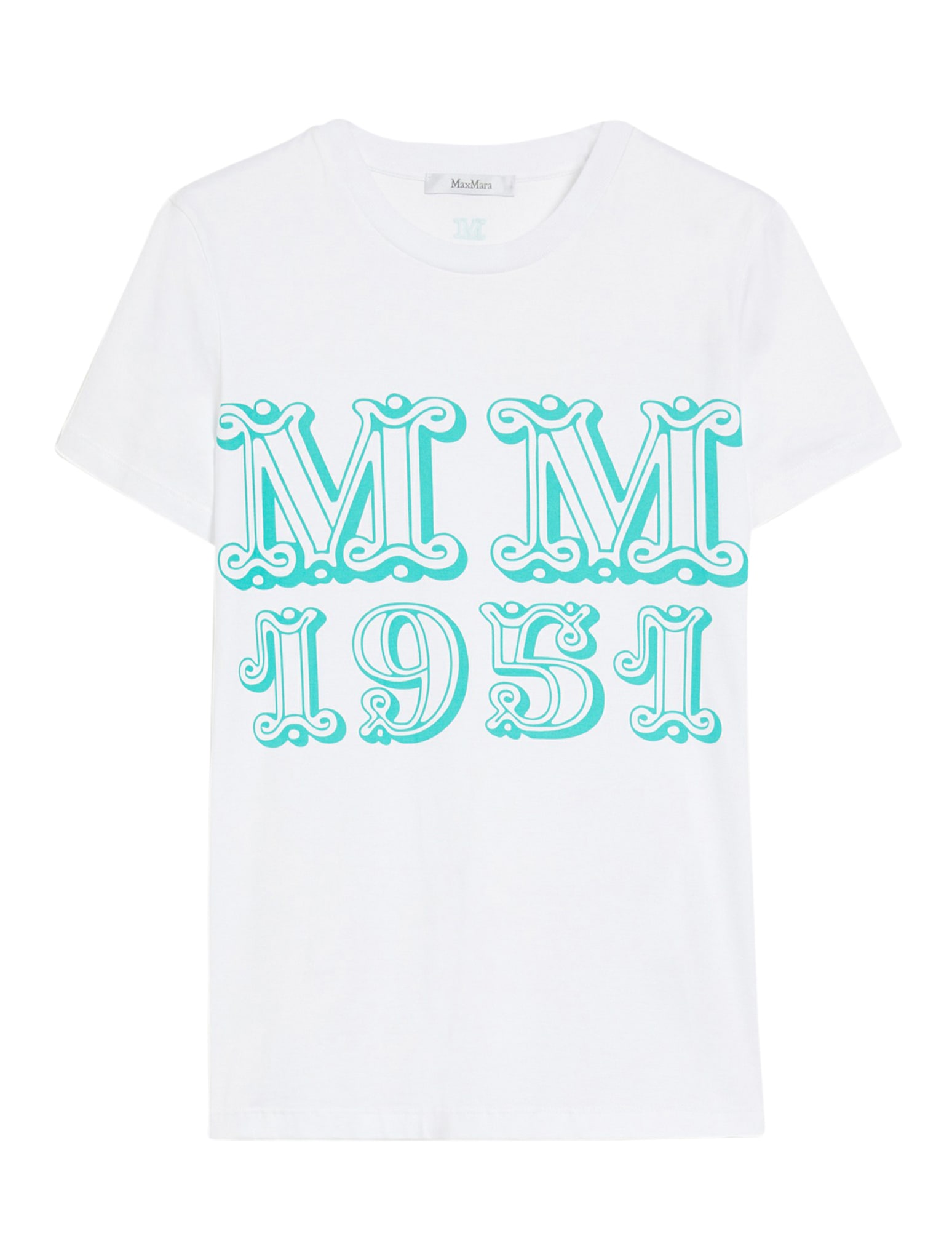 Max Mara Mincio Logo Printed Jersey T-shirt In White | ModeSens